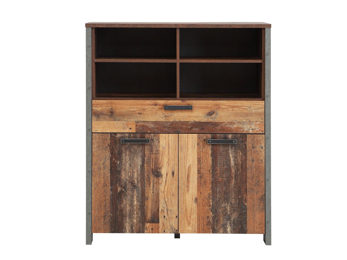 Highboard mit 1 Schublade Old Wood Vintage - Beton - grau 107 cm - CLIF Highboard mit 1 Schublade Old Wood Vintage - Beton - grau 107 cm - CLIF