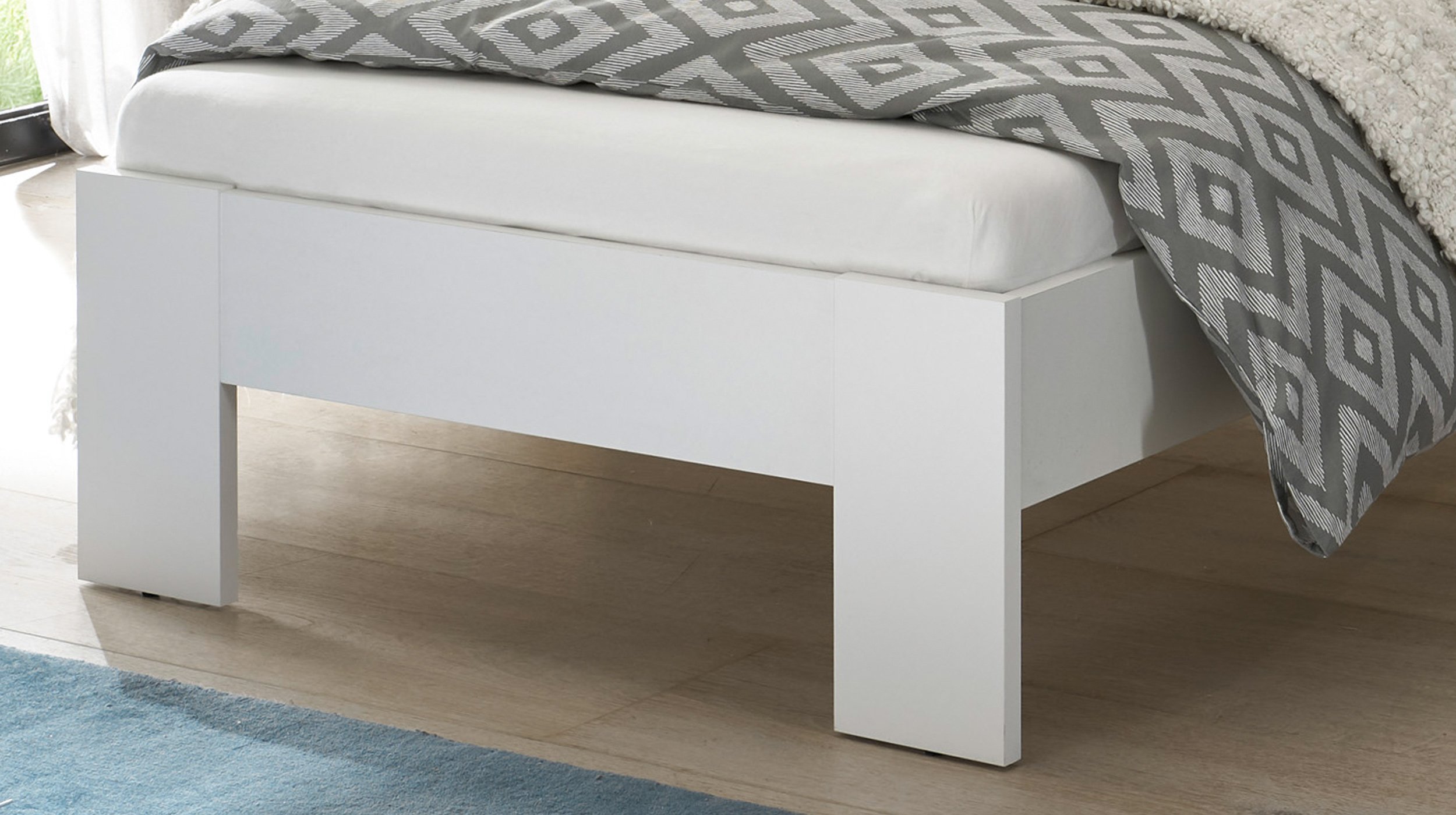 Futonbett 90 x 200 cm Einzelbett weiß - CANNES