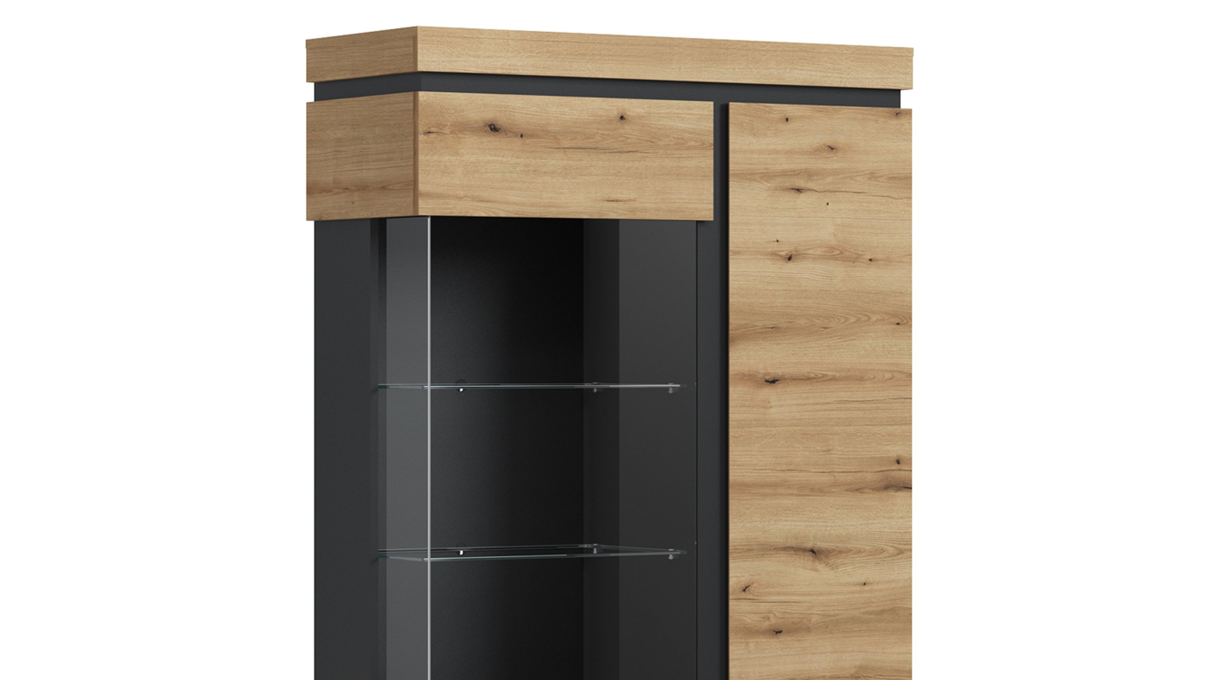 Vitrine Coast Evoke Eiche - grau 201 cm - CORTE
