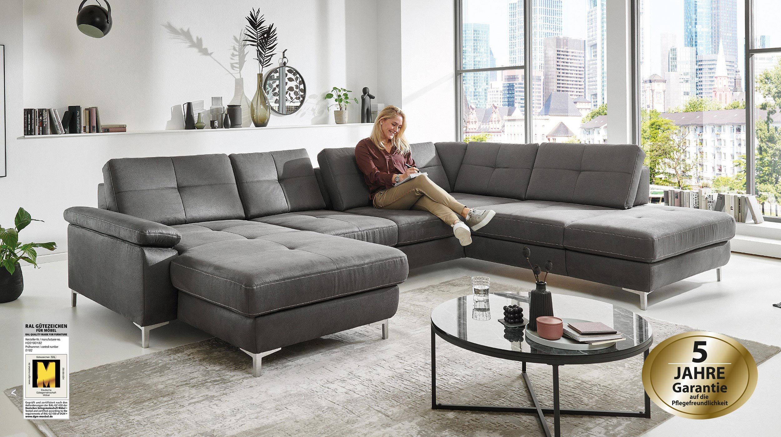 Couchliebe® Wohnlandschaft planbar - grau - Basis Version - SEATTLE