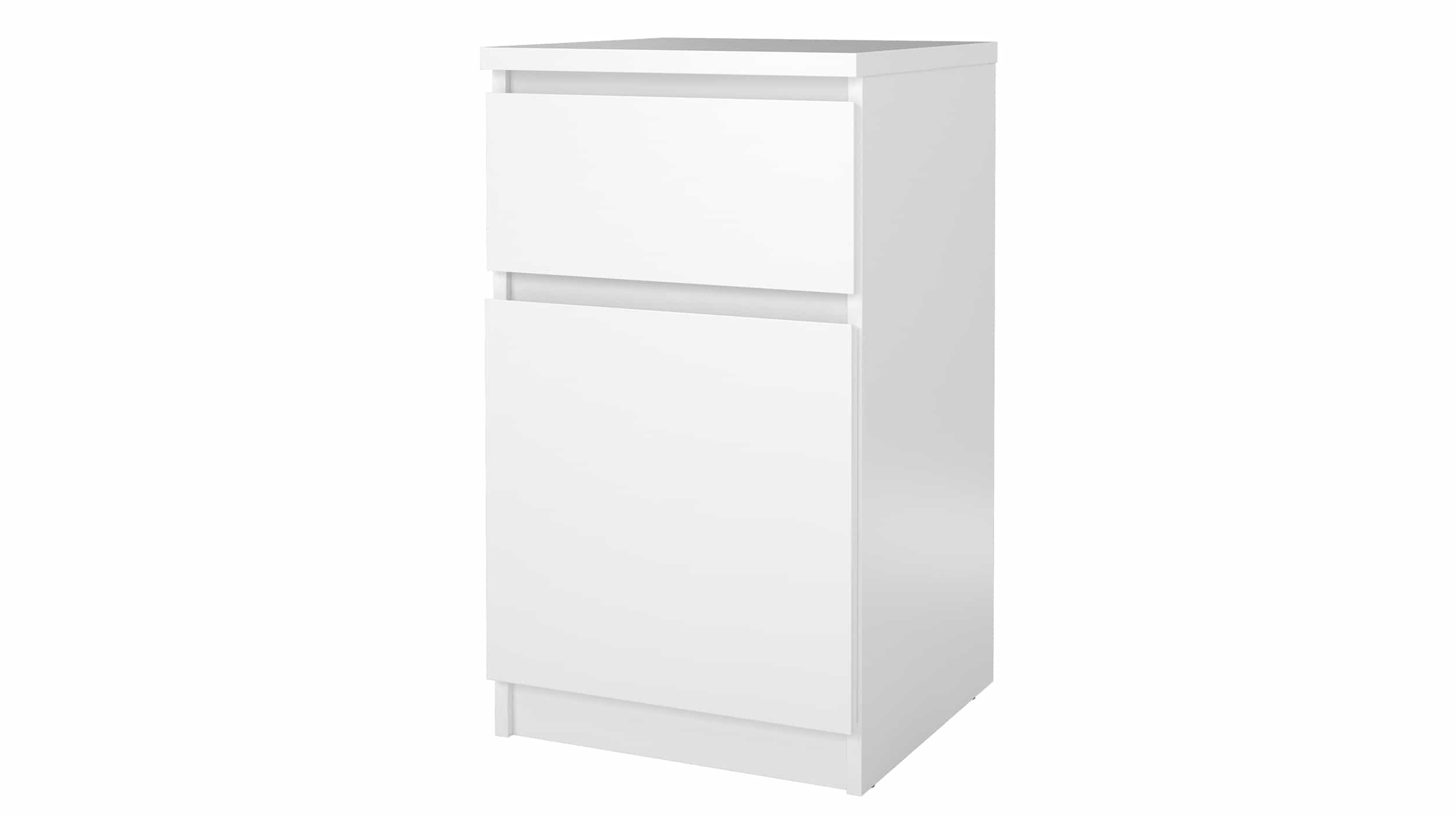 Nachttisch weiß hochglanz 40 x 70 cm 1 Schublade - NAIA Nachttisch weiß Hochglanz 40 x 70 cm 1 Schublade - NAIA