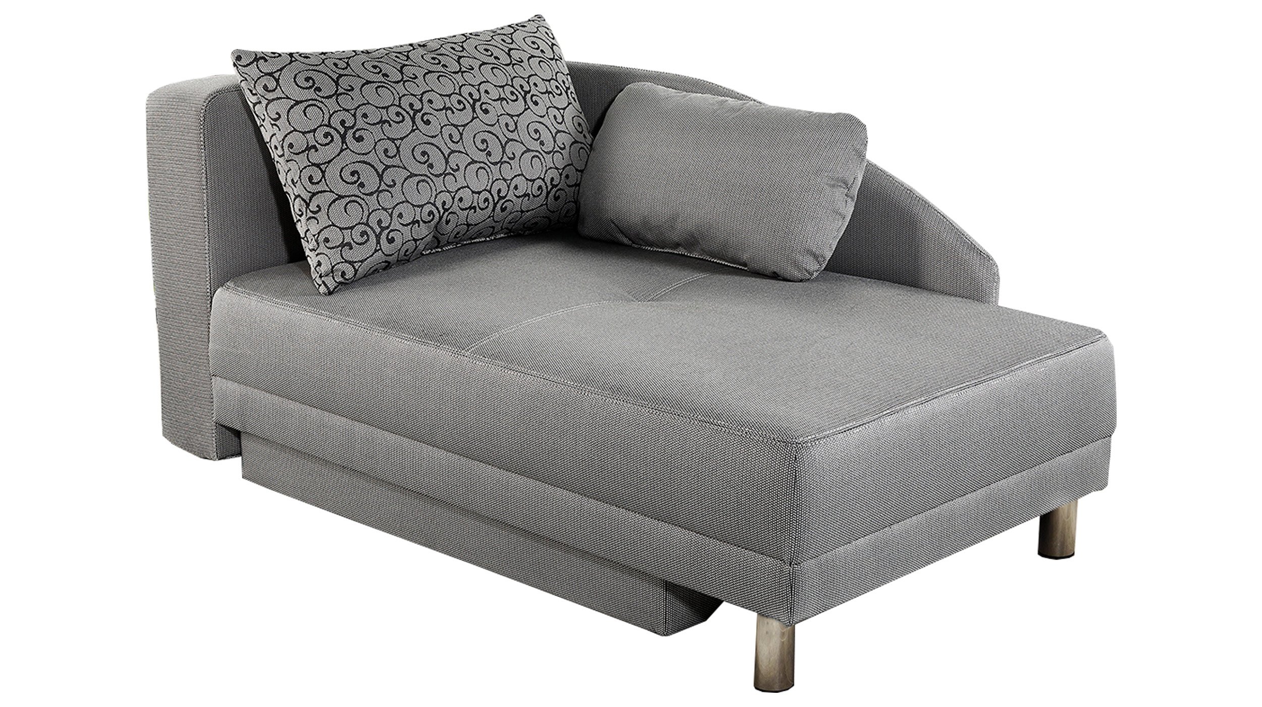 Einzelsofa 157 cm Recamiere grau Schlaffunktion - REUBEN Einzelsofa 157 cm Recamiere grau Schlaffunktion - REUBEN