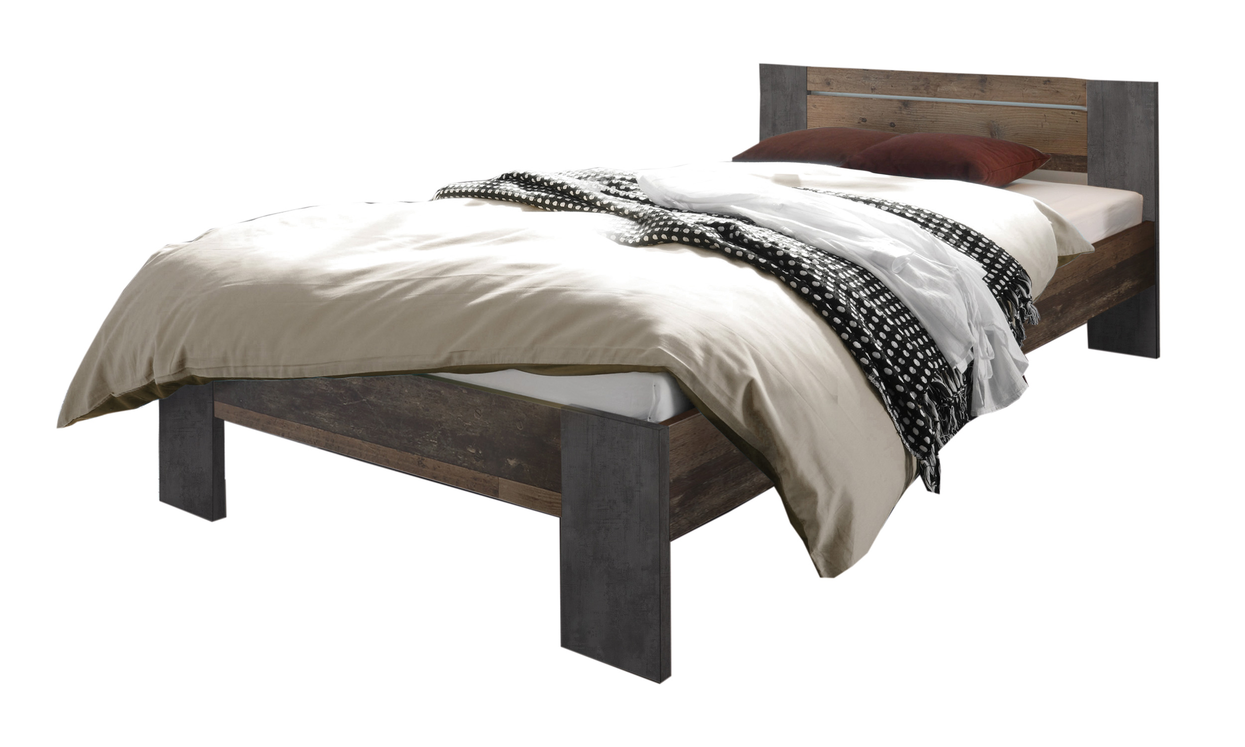 Futonbett 140 x 200 cm Einzelbett Old Wood - Betonoptik - VEGA Futonbett 140 x 200 cm Einzelbett Old Wood - Betonoptik - VEGA