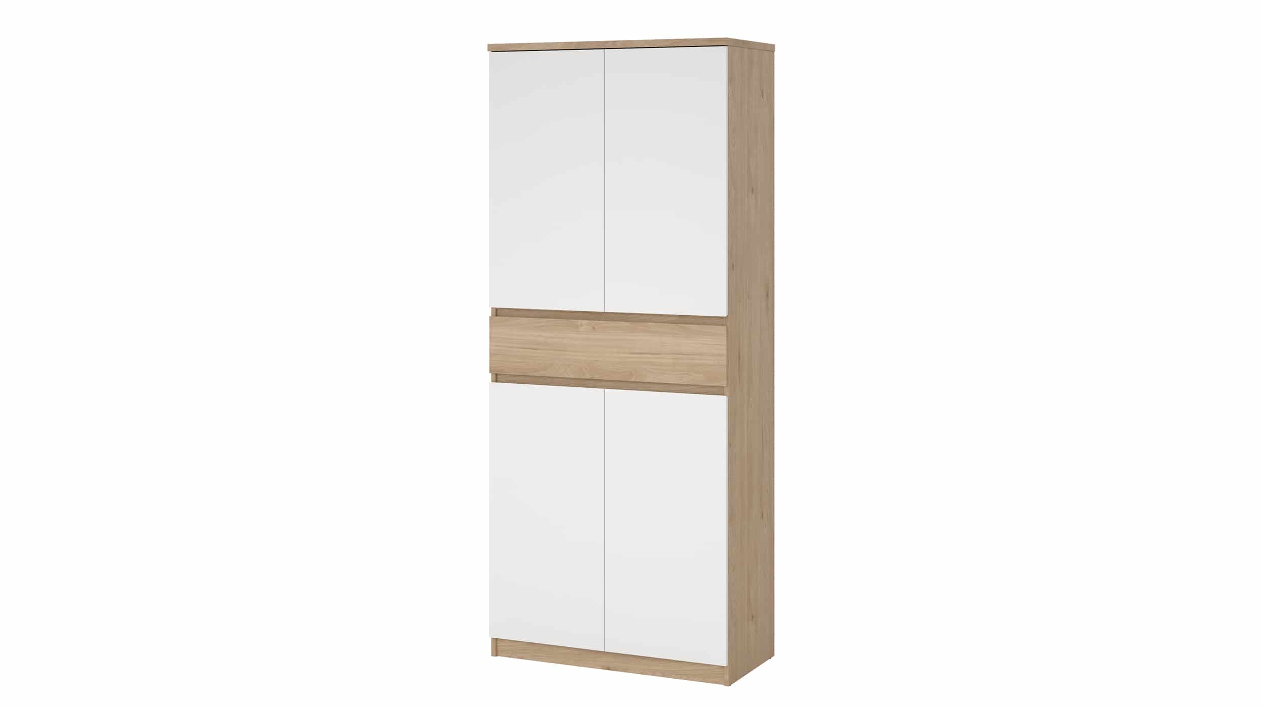 Schuhschrank Jackson Hickory weiß 80 x 192 cm - NAIA Schuhschrank Jackson Hickory weiß 80 x 192 cm - NAIA