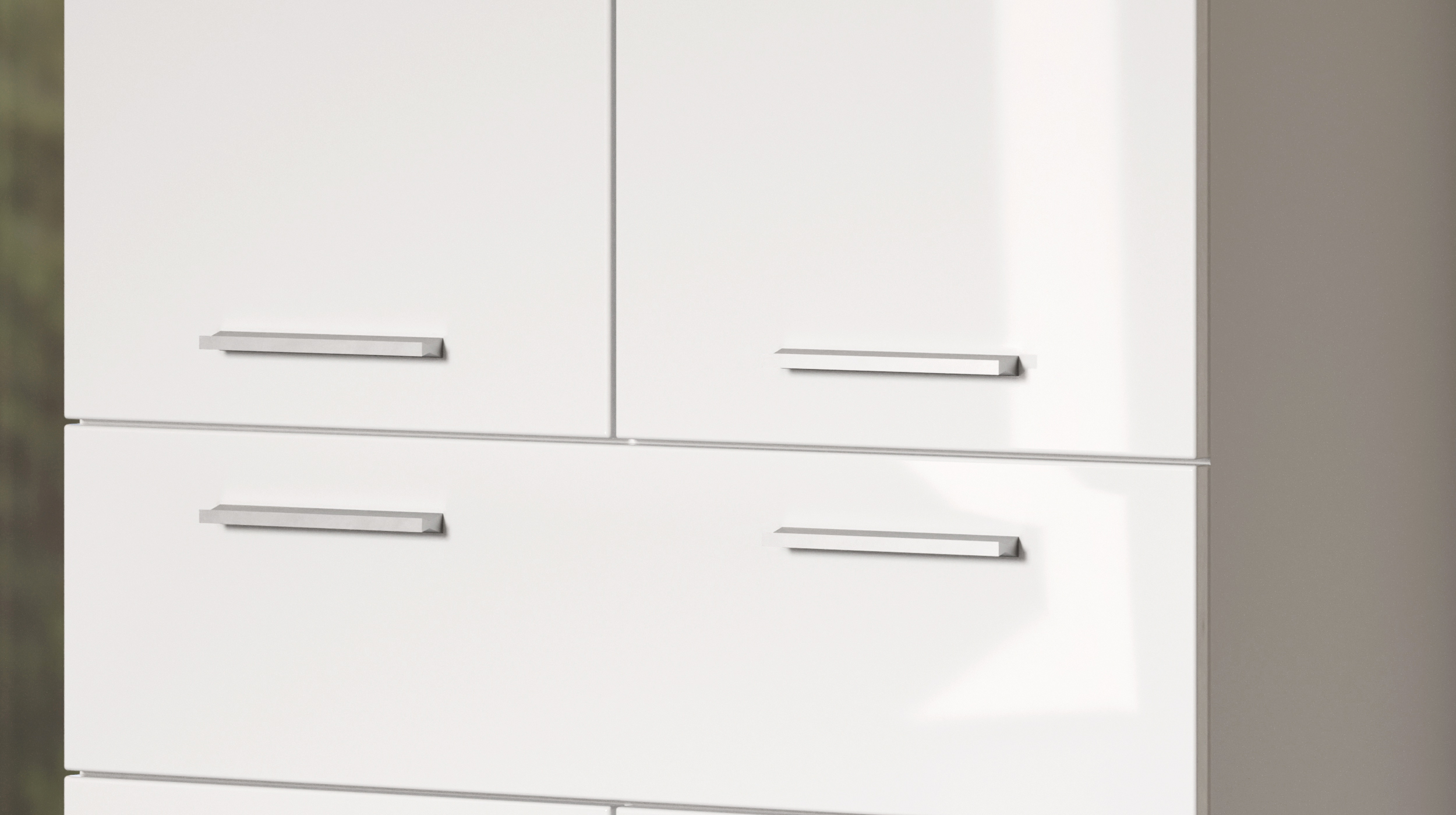 Vitrine Badhochschrank weiß hochglanz 132 cm -  AMANDA