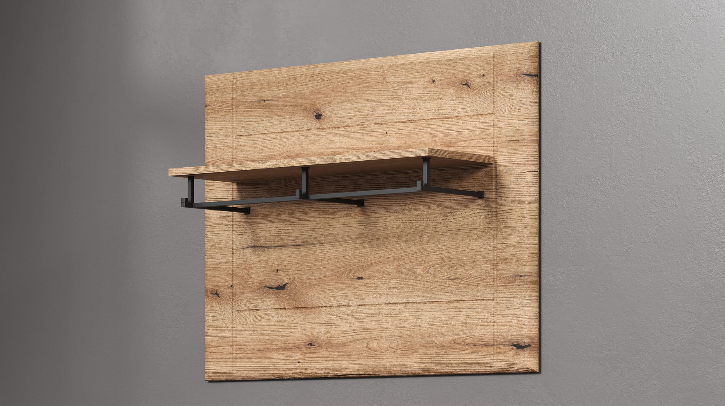 Wandgarderobe Paneel 91 cm Eiche - JARON 