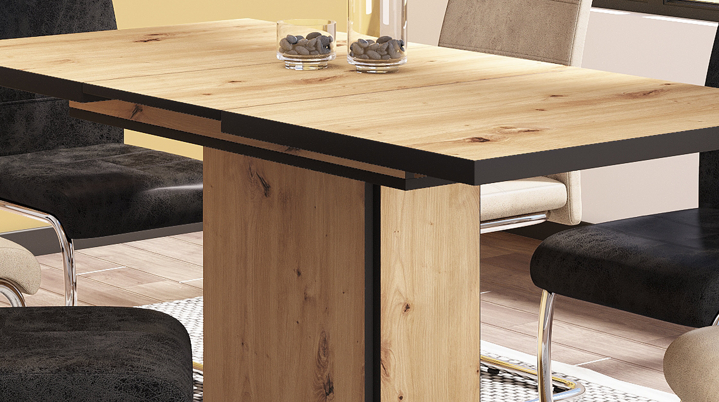 Esstisch 120 - 160 cm ausziehbar Artisan Eiche - ARIANA