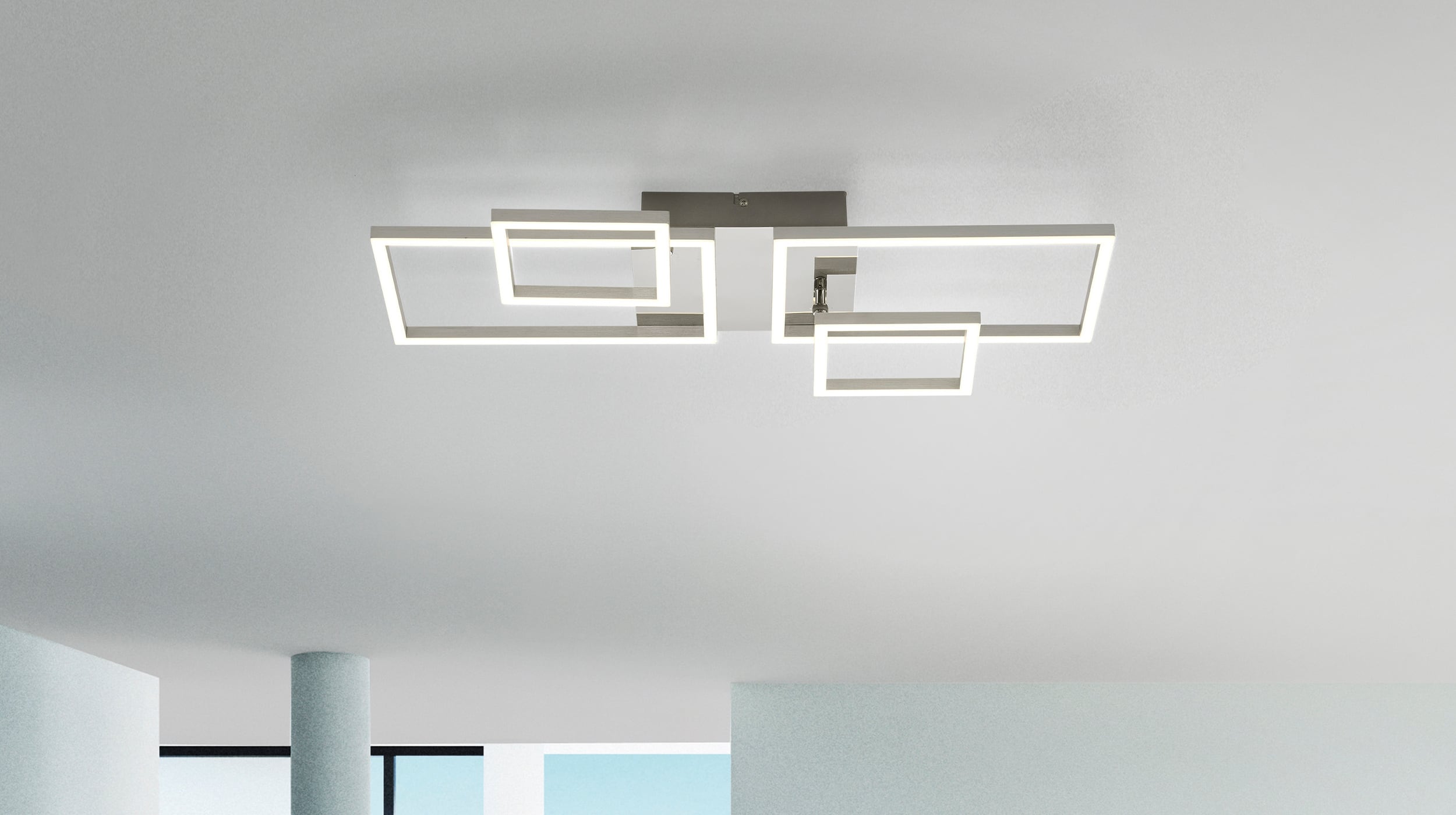 Deckenleuchte stahl 65 x 8 cm 4 LED Paneele drehbar - IVEN