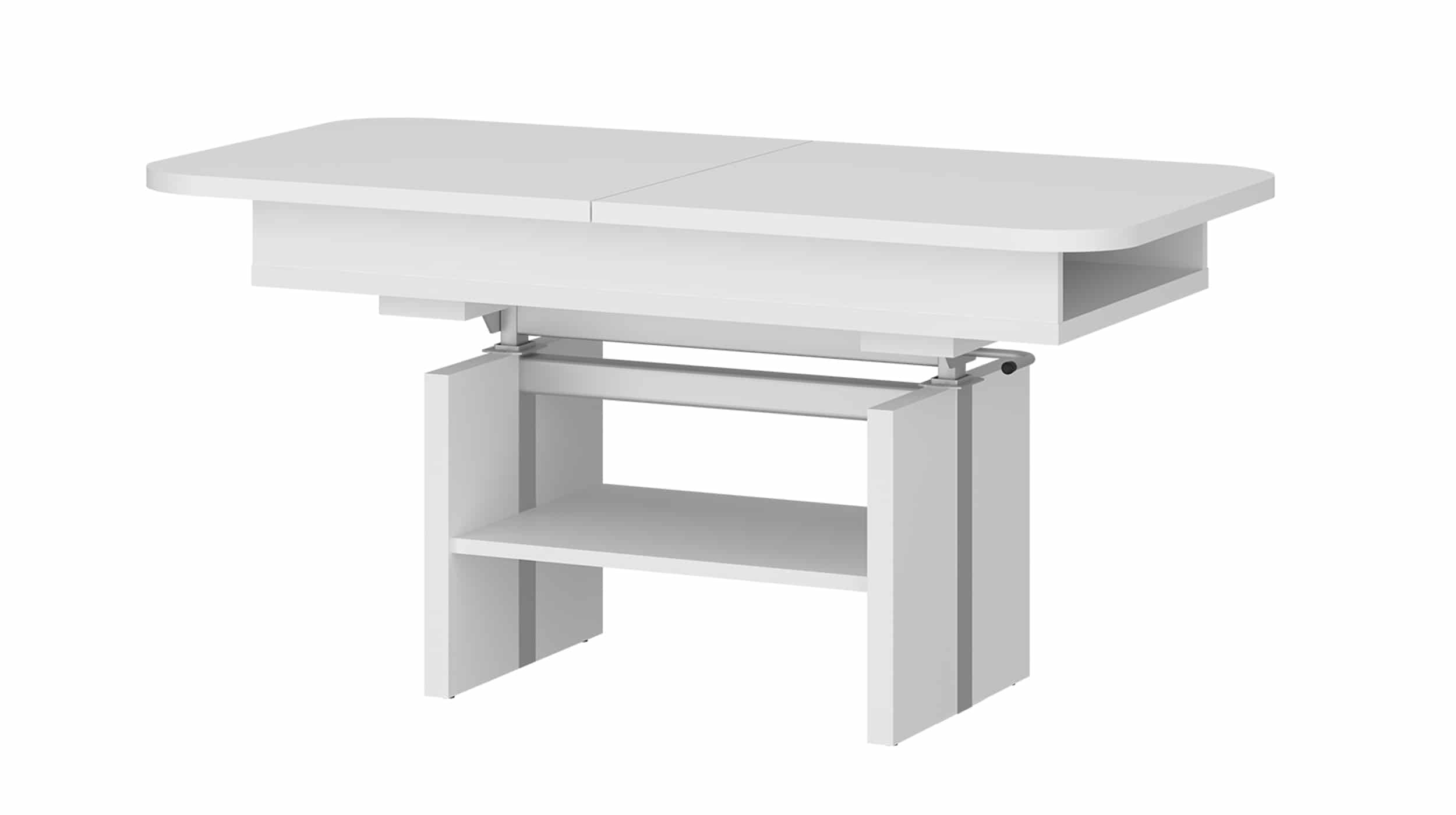 Couchtisch höhenverstellbar weiß 110 cm - ausziehbar - CORTADO Couchtisch weiß 110 x 65 cm - ausziehbar - CORTADO