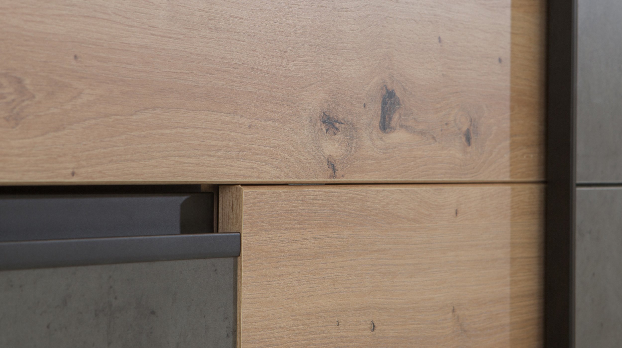 Schwebetürenschrank Artisan Eiche - grau 170 cm - WINN