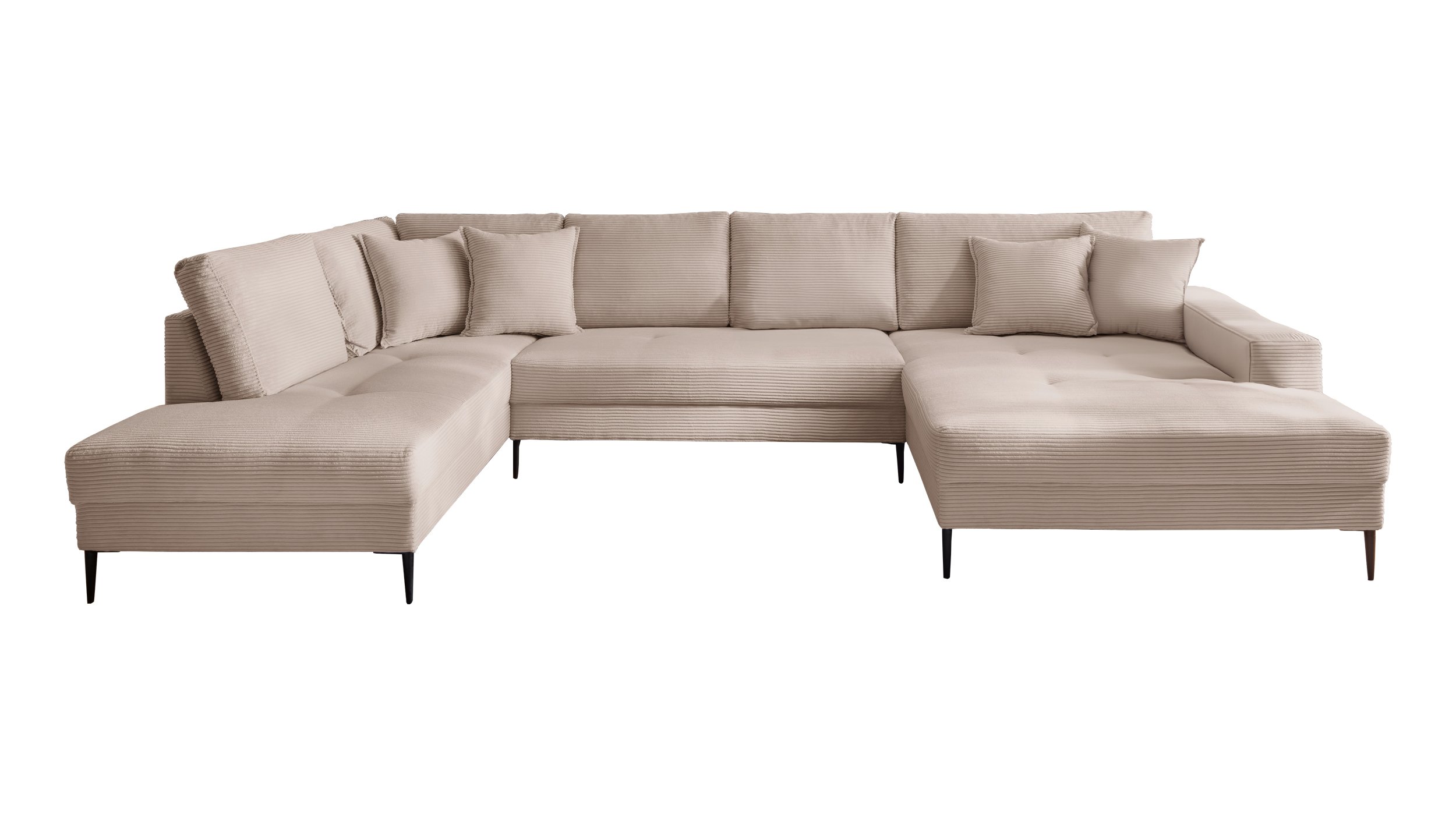 Wohnlandschaft Cord beige - 360 cm - SUMMER Wohnlandschaft Cord beige - 360 cm - SUMMER