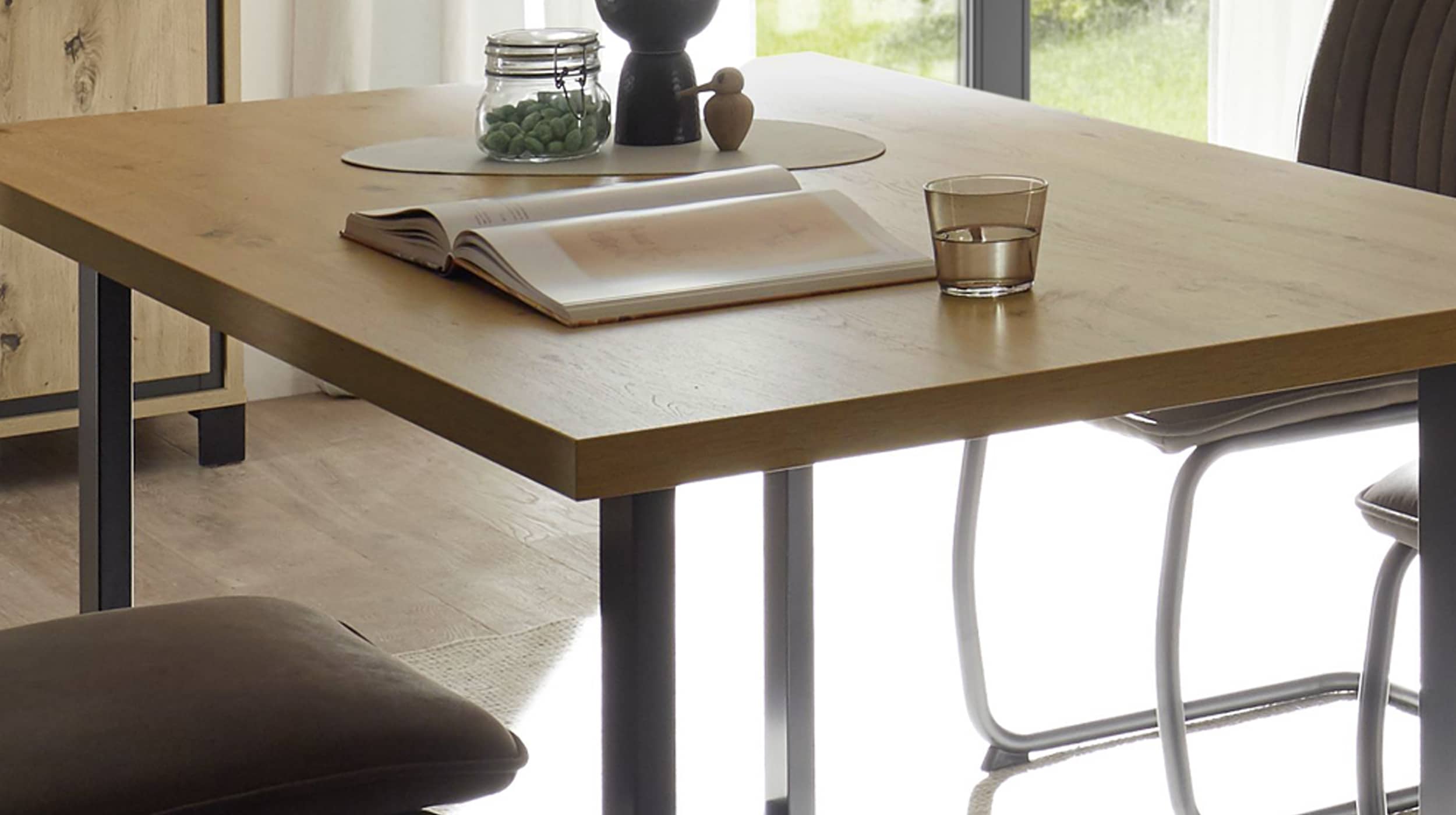 Esstisch 160 x 90 cm Artisan Eiche Holzdekor - TABLES 