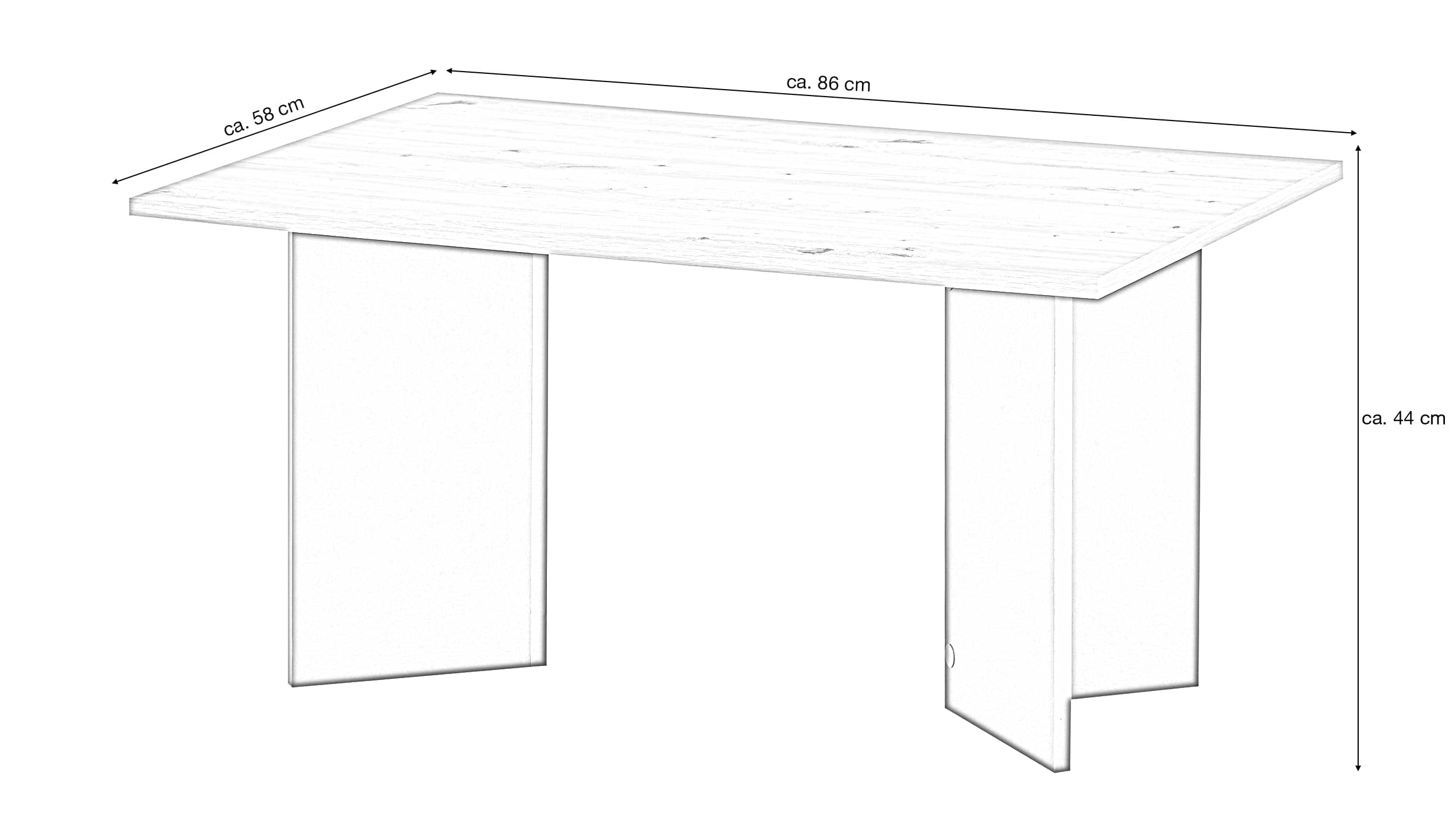 Couchtisch Artisan Eiche - grau - 86 x 58 cm - MINIMAL