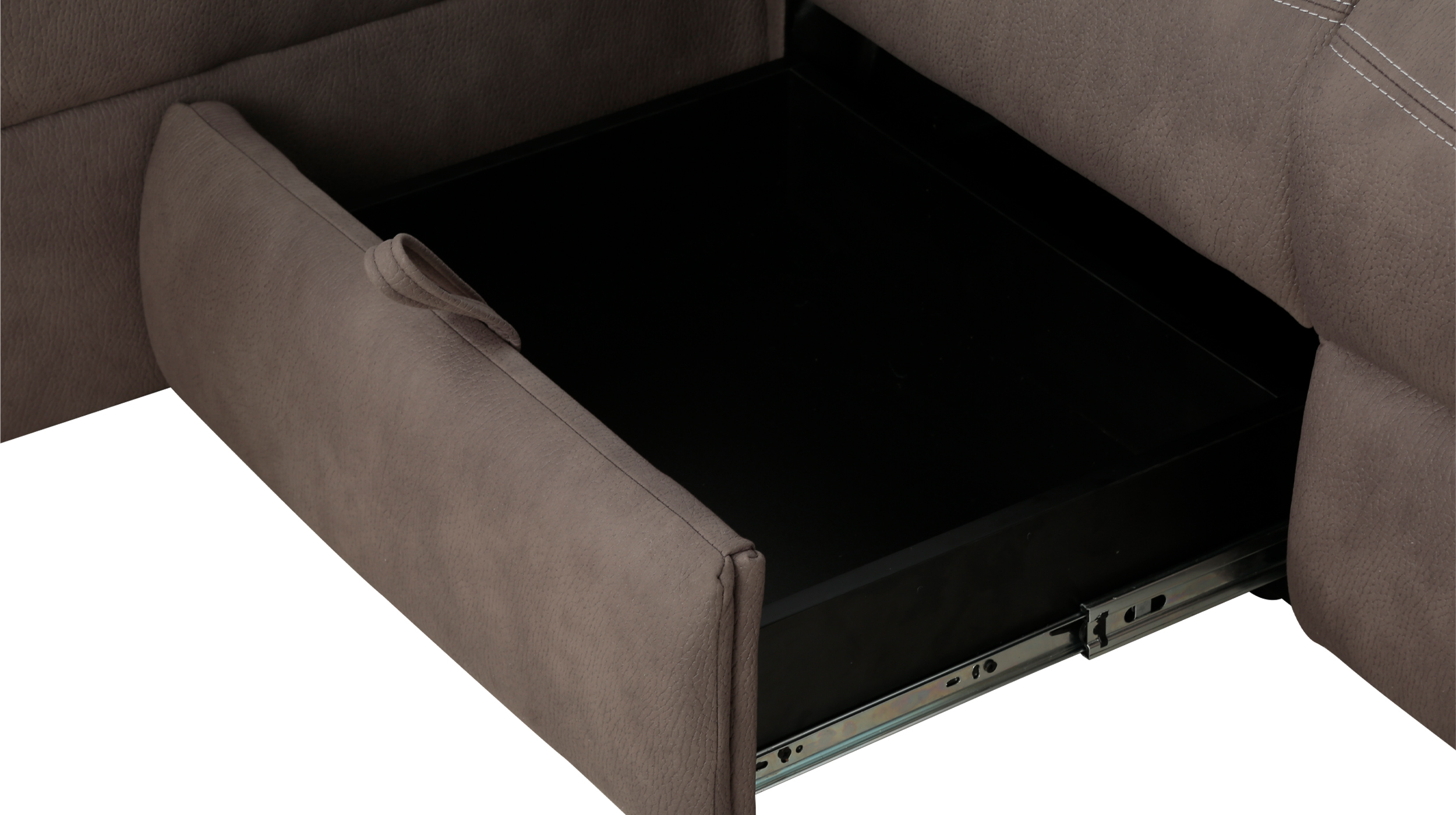 Ecksofa braun 216 x 156 cm mit Relaxfunktion Federkern - PALINA
