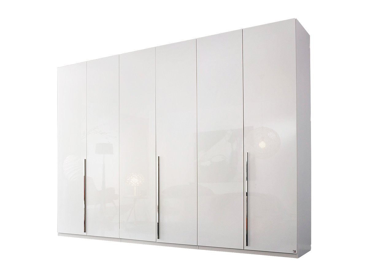 Kleiderschrank weiß - Innenspiegel - 301 cm - rauch - MONTCLAR Kleiderschrank weiß 301 cm mit Innenspiegel - MONTCLAR