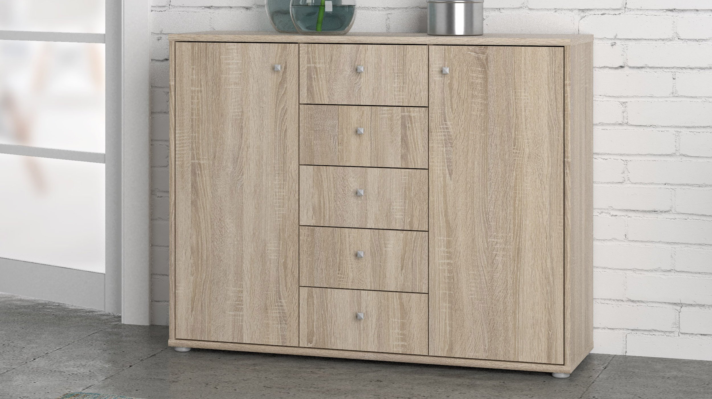 Kommode Sonoma Eiche 2-türig 109 cm - TEMPRA 