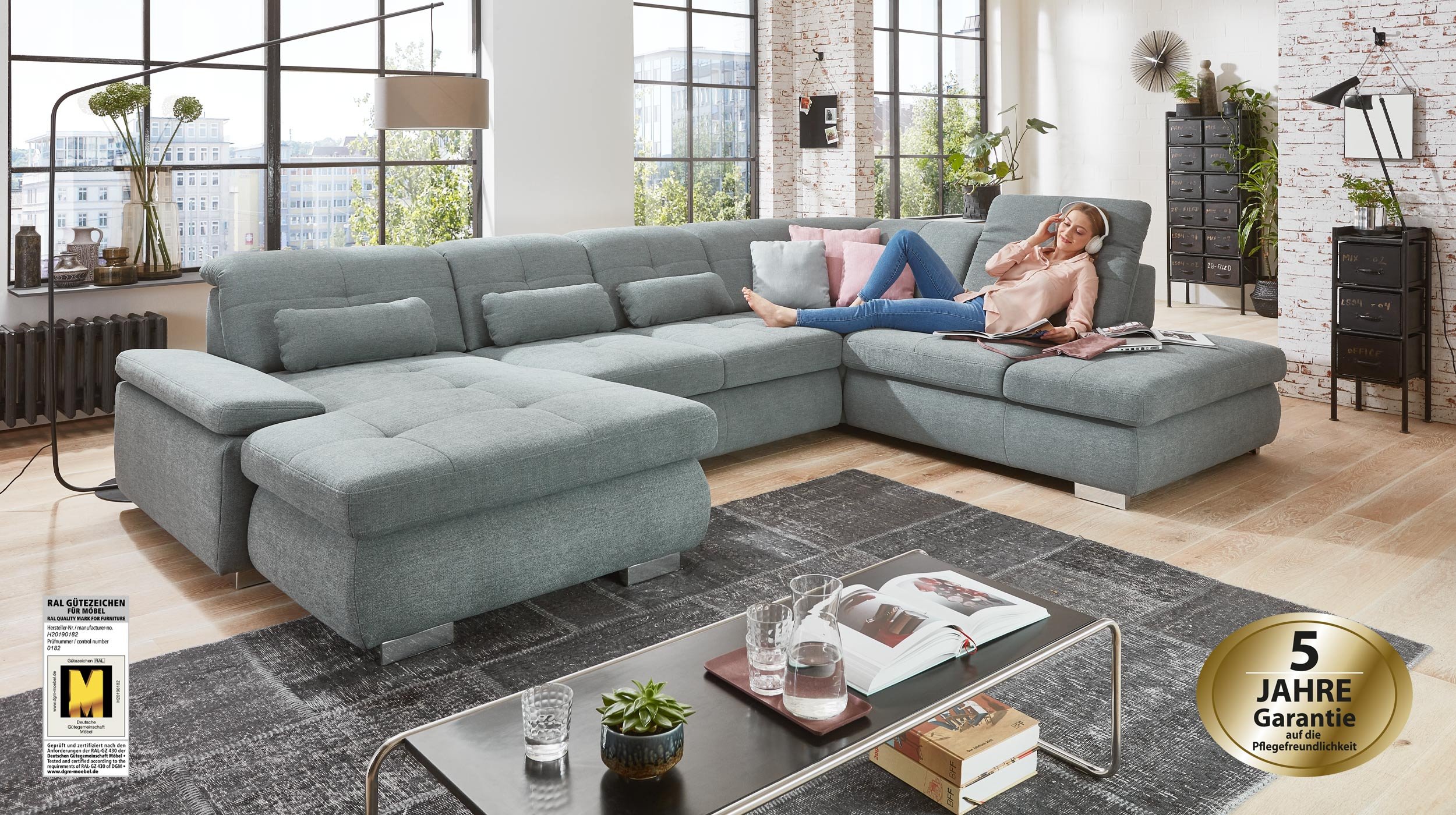 Couchliebe® Wohnlandschaft planbar - calido steel - Premium Version - APOLLO