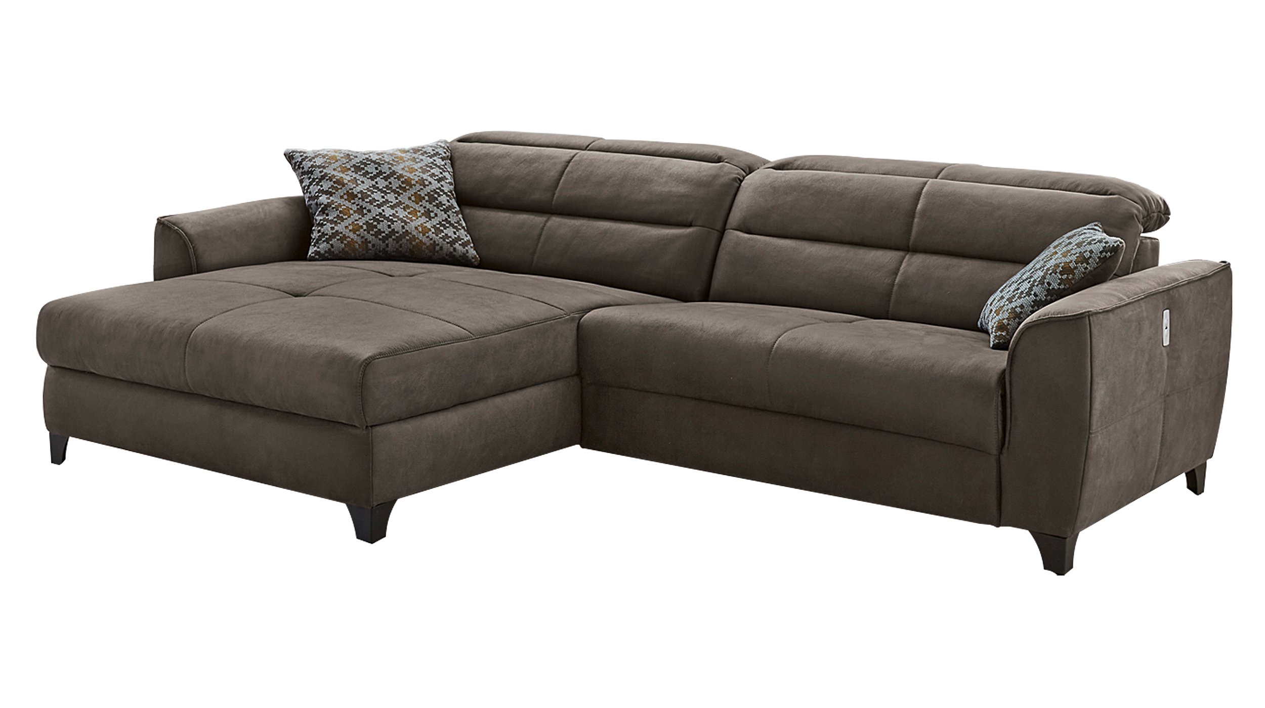Ecksofa mit Relaxfunktion braun 289 x 184 cm - DOUBLE-ONE Ecksofa mit Relaxfunktion braun 289 x 184 cm - DOUBLE-ONE