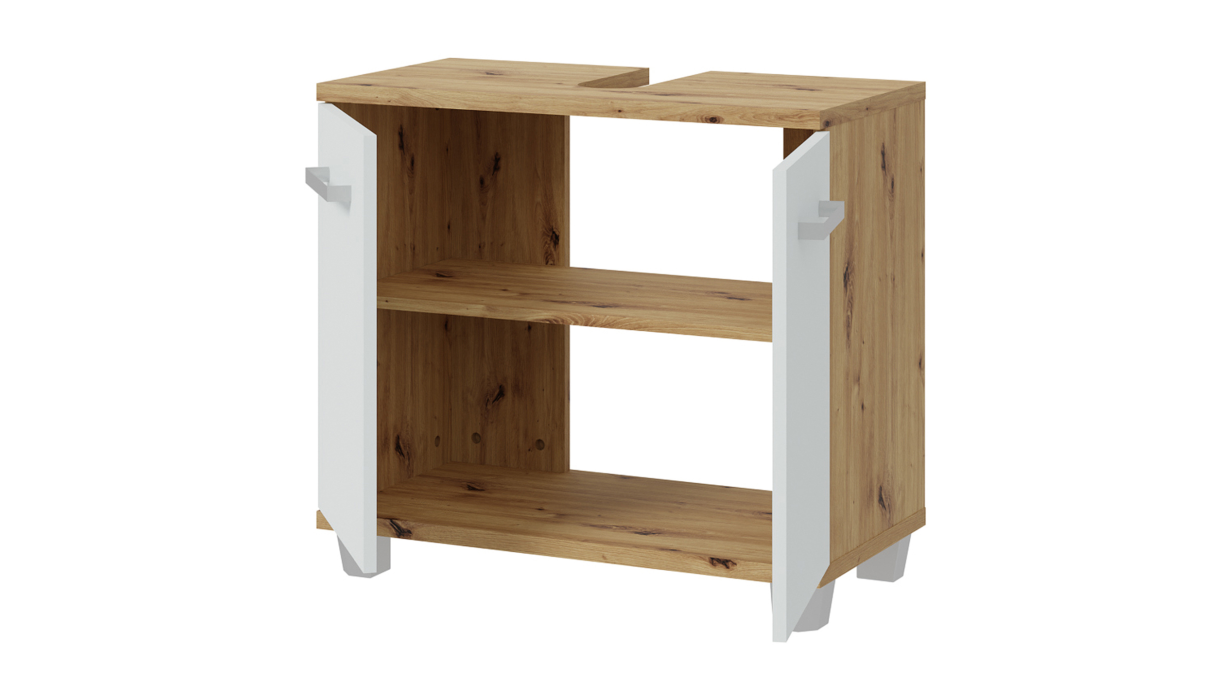Waschbeckenunterschrank lichtgrau - Artisan Eiche - VERIS