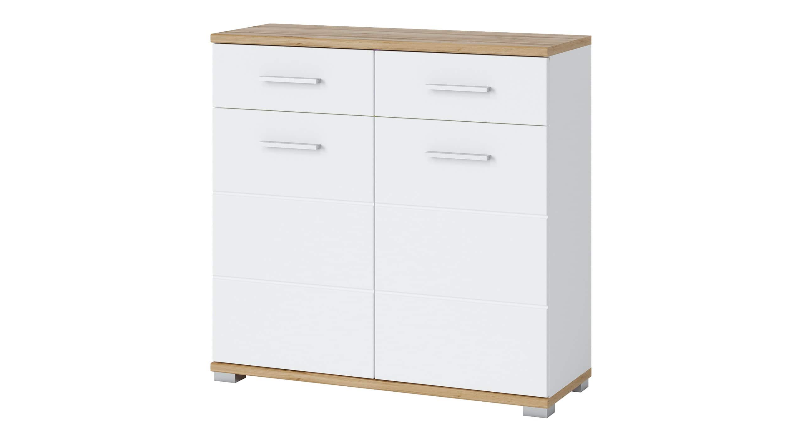 Schuhschrank alpinweiß - Wotan Eiche 90 x 88 cm - HOLA Schuhschrank alpinweiß - Wotan Eiche 90 x 88 cm - HOLA