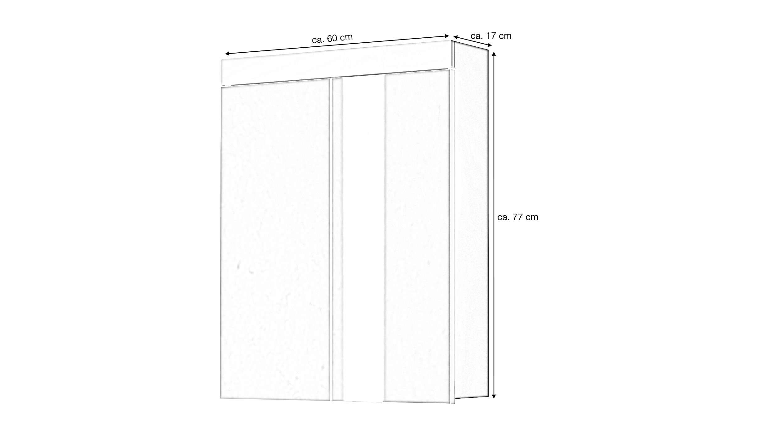 Spiegelschrank weiß hochglanz 60 cm - AMANDA