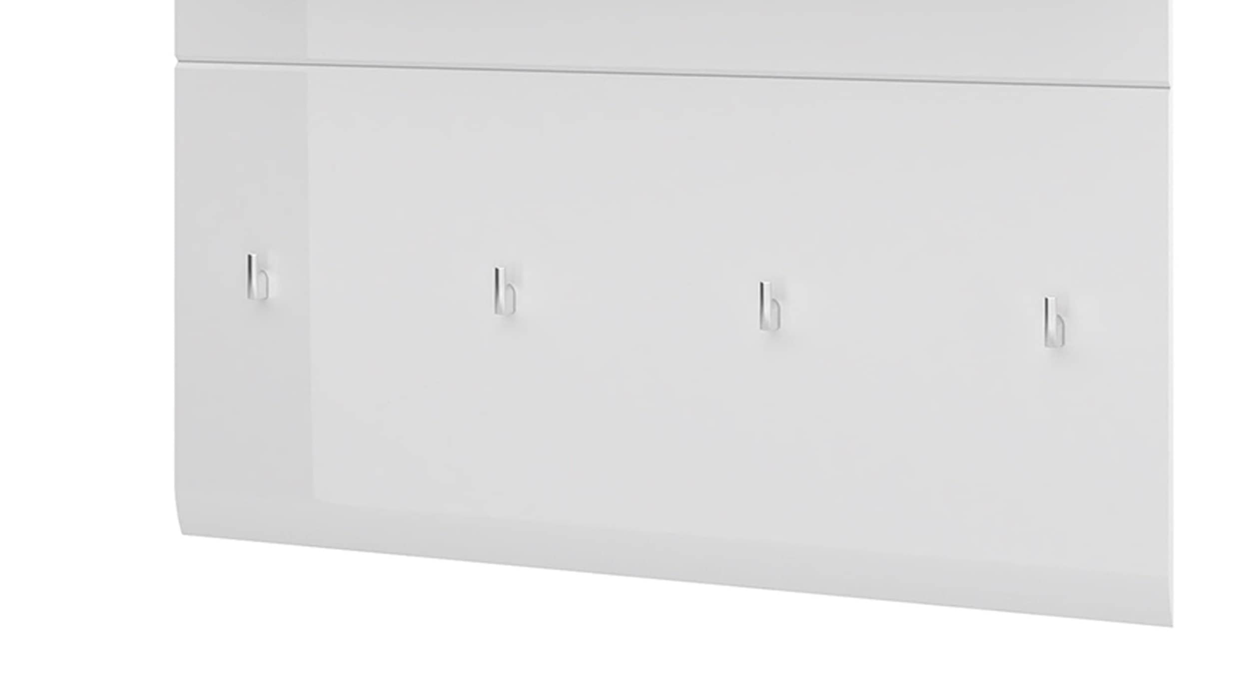 Wandgarderobe Paneel weiß hochglanz Breite 96 cm - MERANO