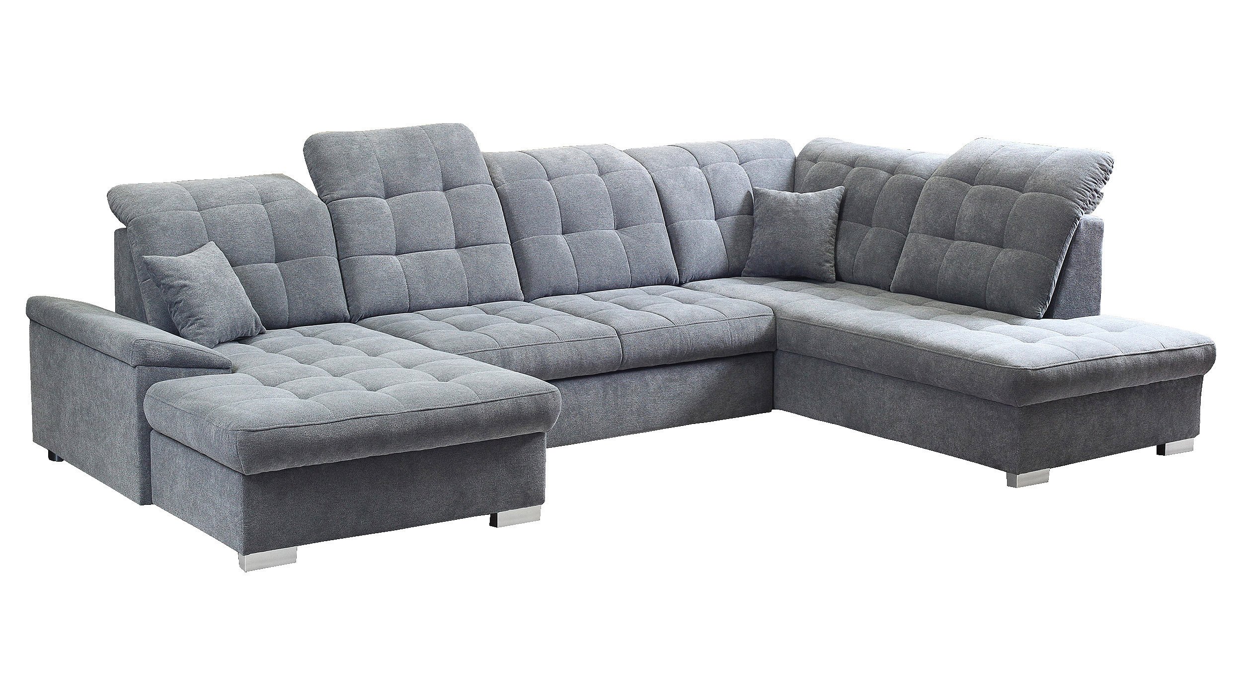 Wohnlandschaft Schlaffunktion grau - 330 cm - Bettkasten NICOLE Wohnlandschaft Schlaffunktion grau - 330 cm - NICOLE