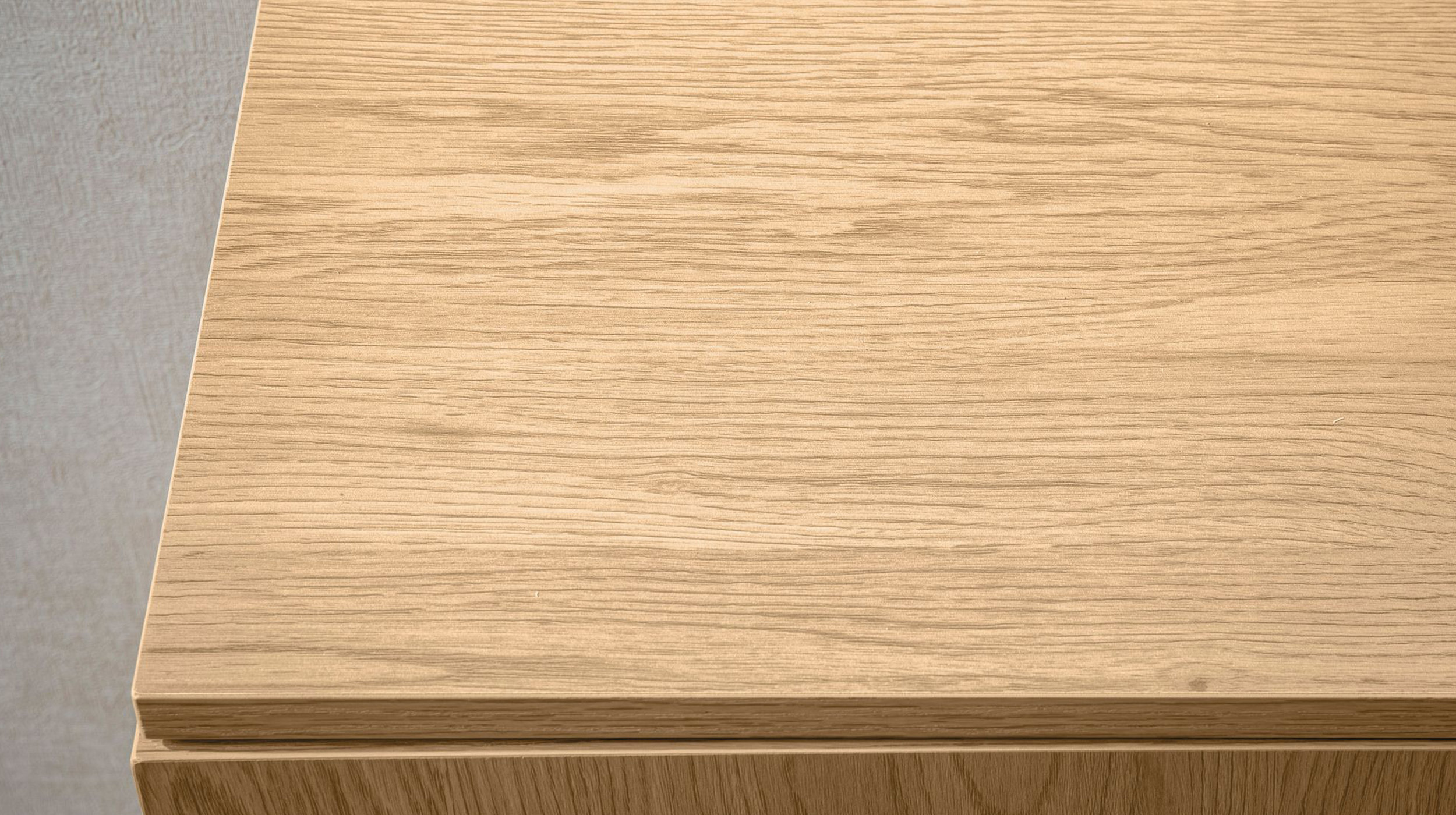 Sideboard Eiche Holzdekor - Rattan 140 cm - 3-türig - RATVAN
