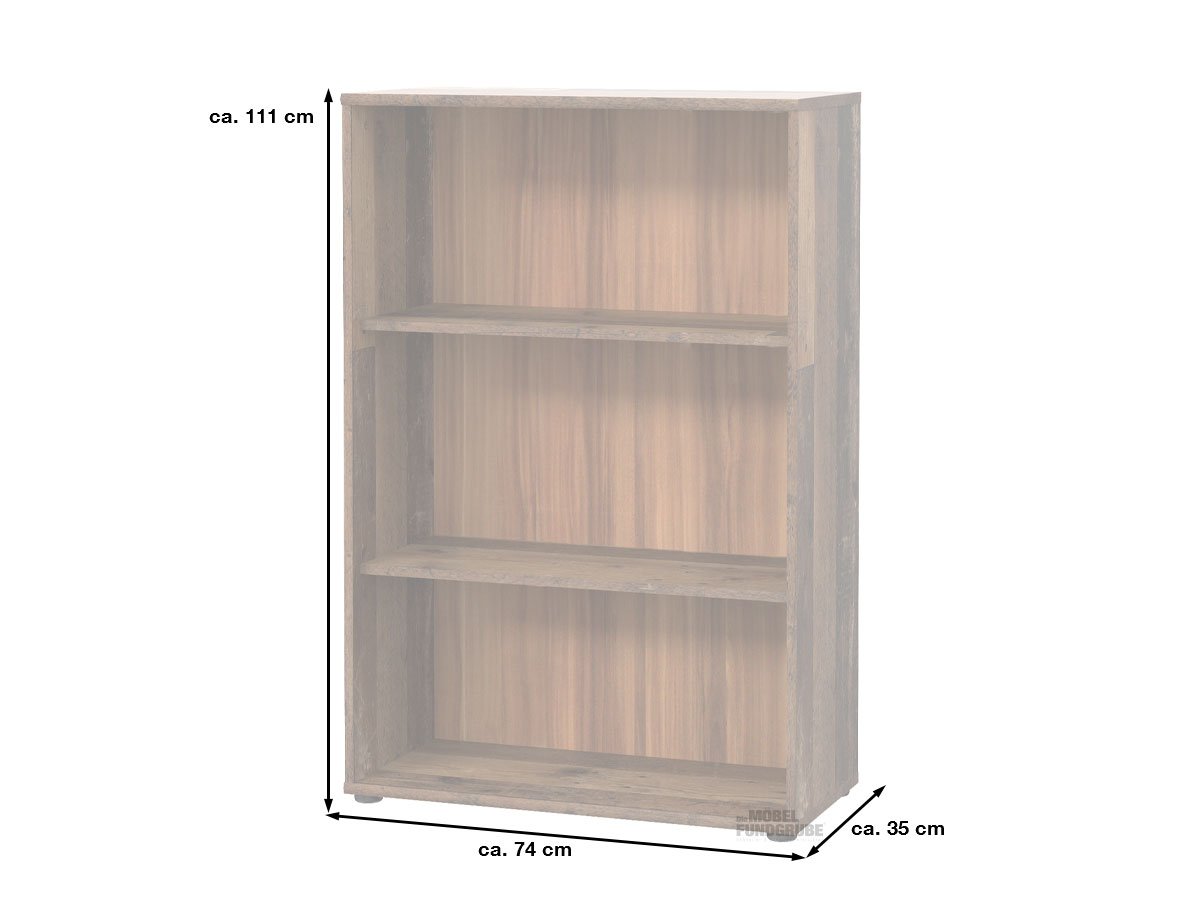 Bücherregal Standregal Old Wood Höhe 111 cm - TEMPRA