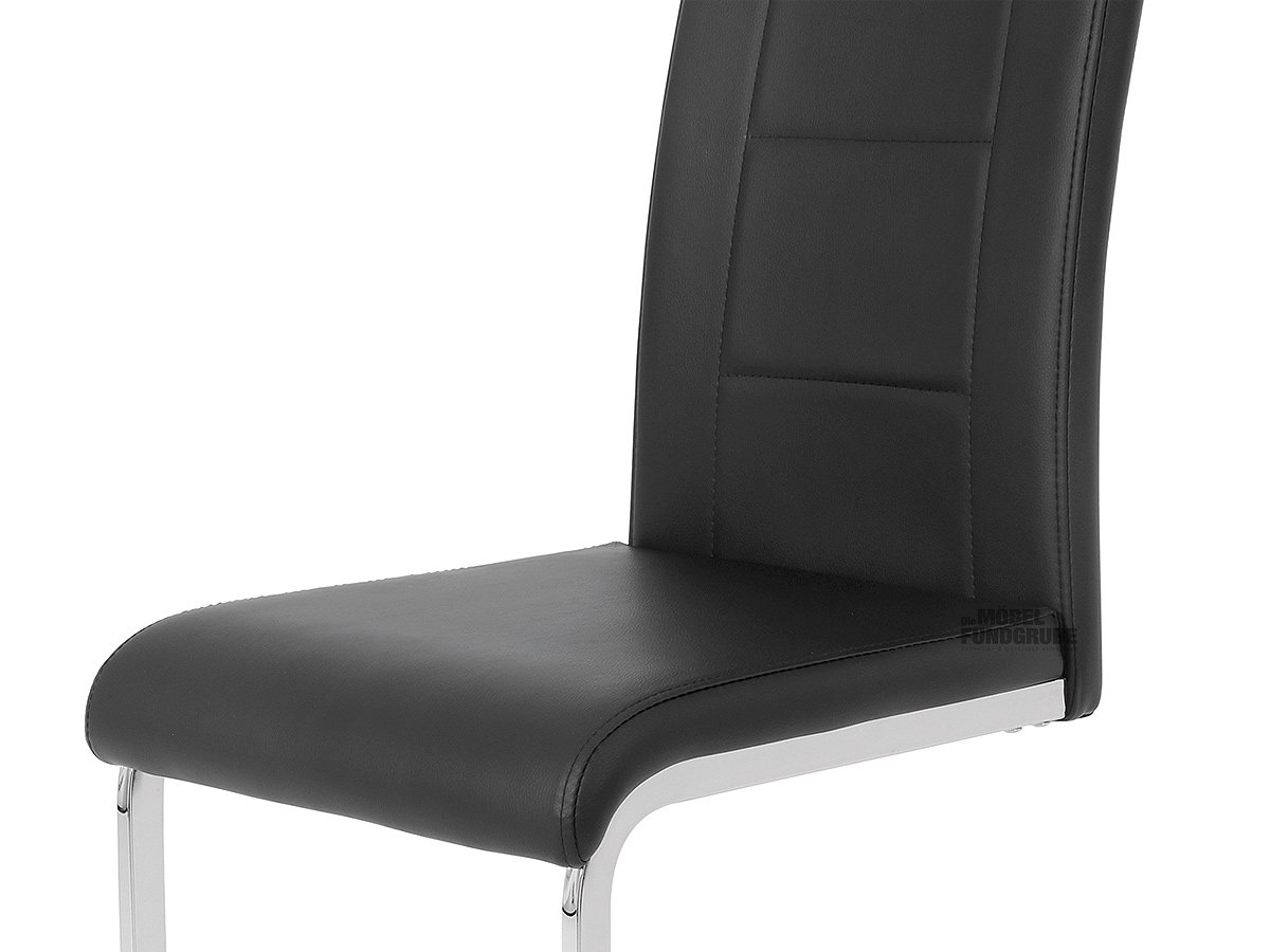 Schwingstuhl schwarz Freischwinger Lederlook - JOANA