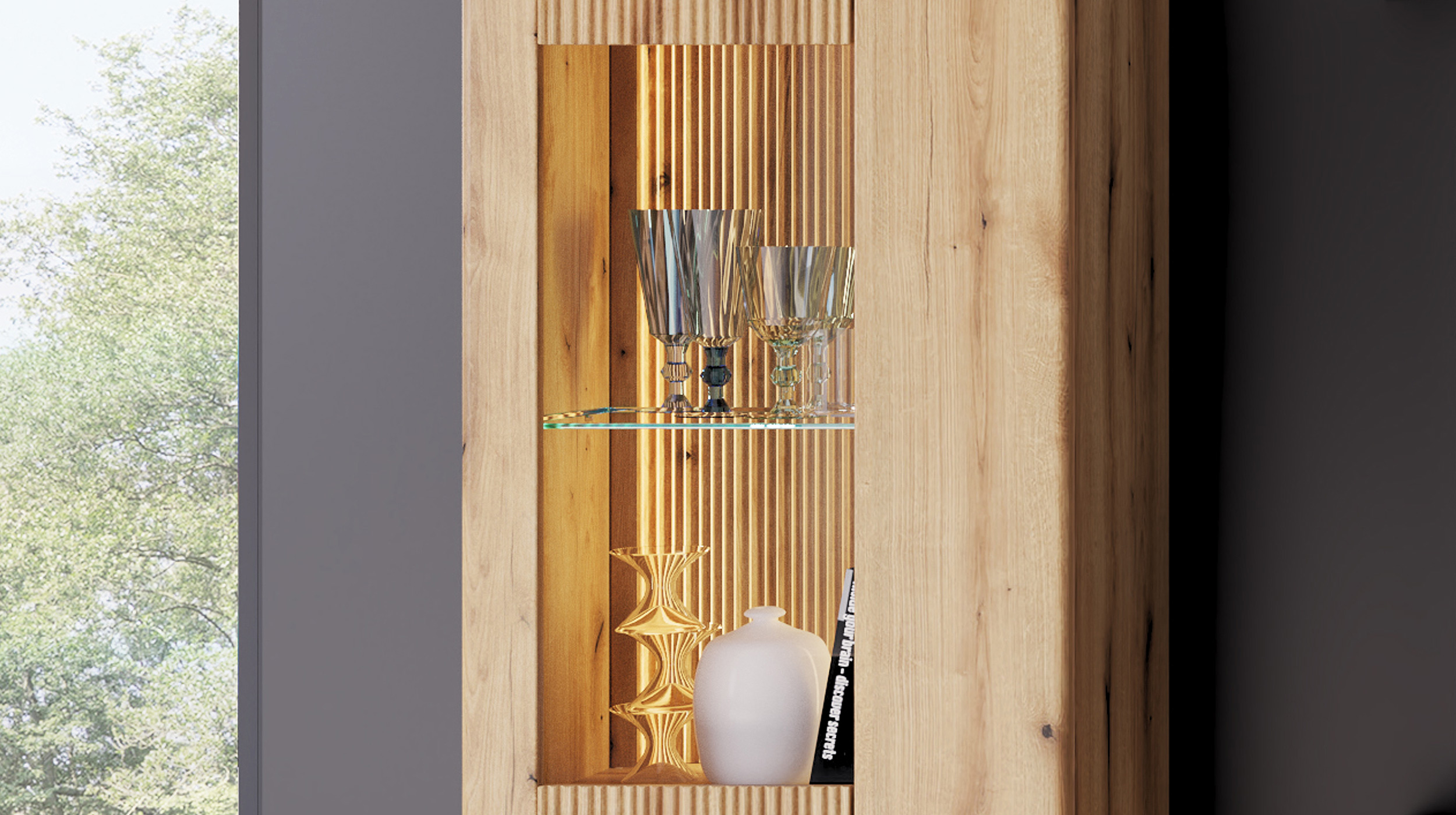 Vitrine Beleuchtung Coast Evoke Eiche 198 cm - DELAMAR