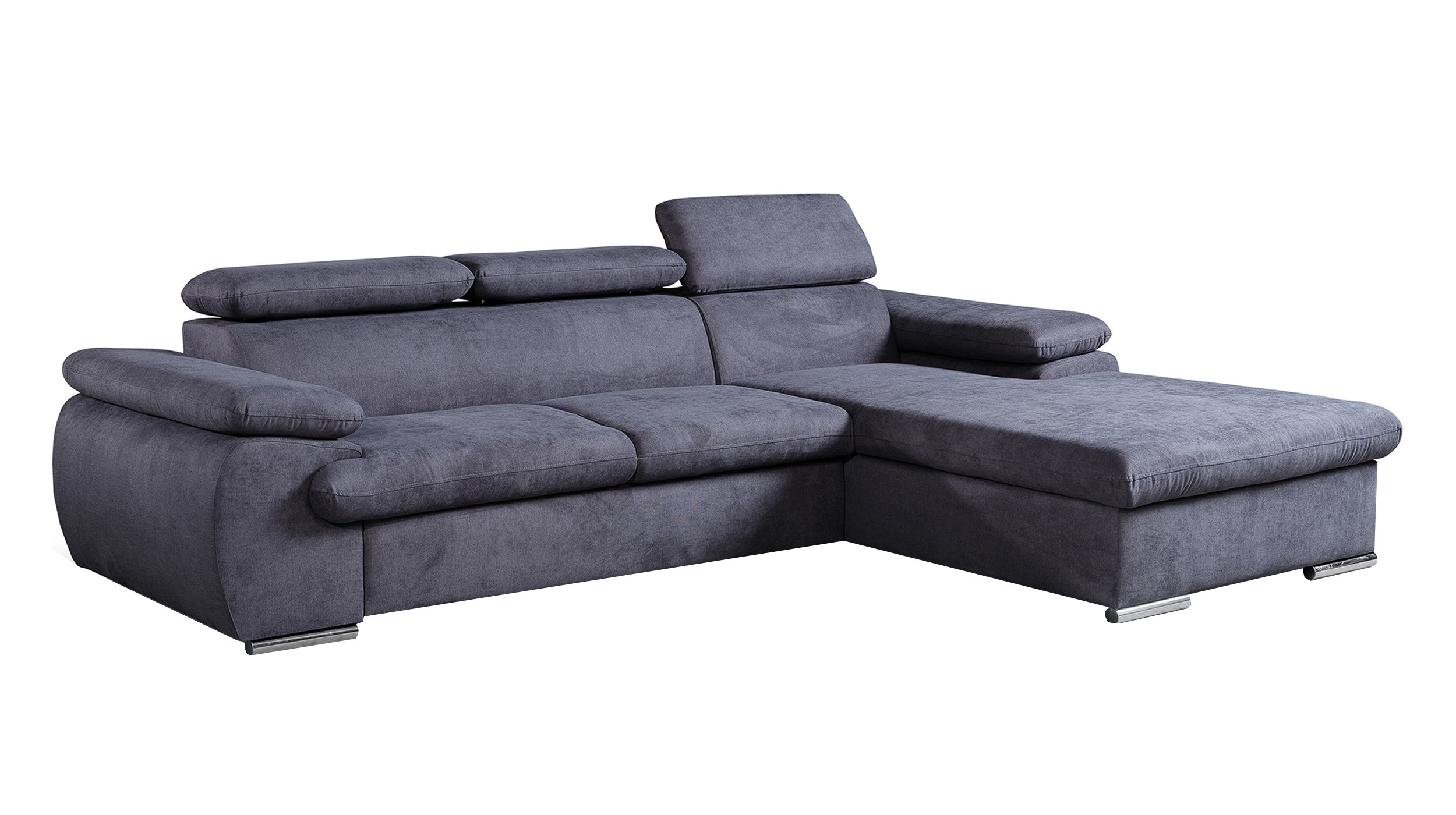Ecksofa mit Schlaffunktion grau Bettkasten 284 x 196 cm - COAL Ecksofa mit Schlaffunktion grau 284 x 196 cm - COAL