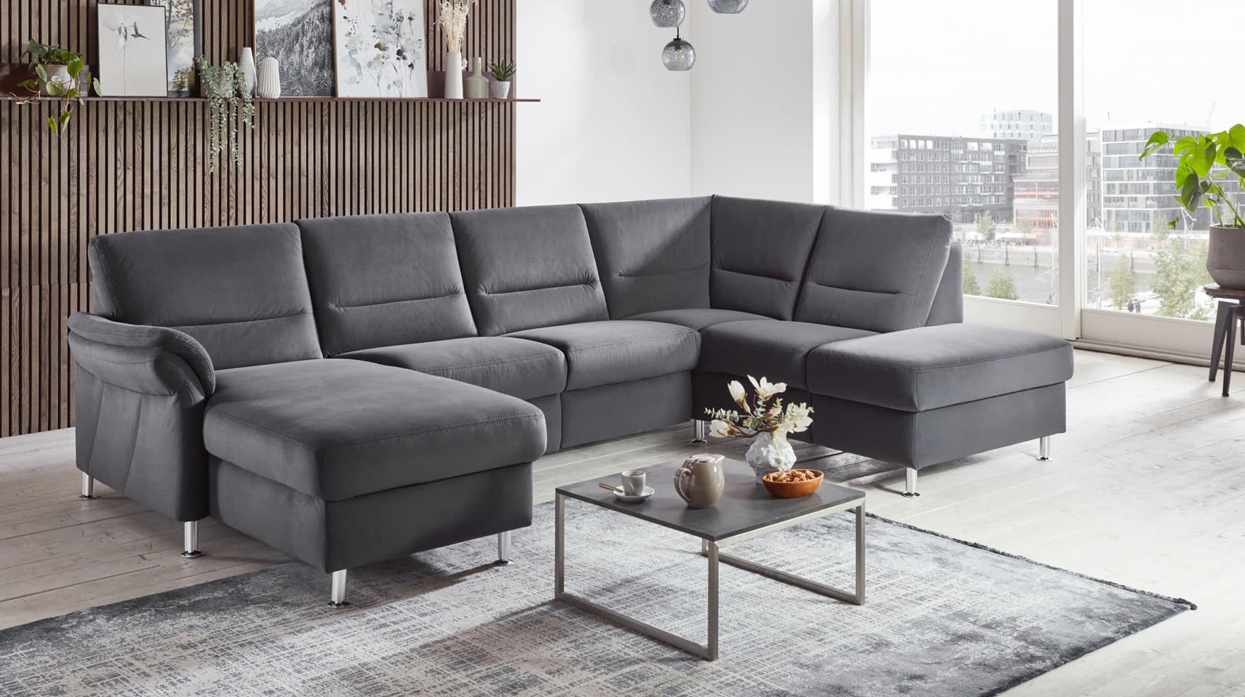 Couchliebe® Wohnlandschaft planbar - mammut grau - Basis Version - LEONARDO