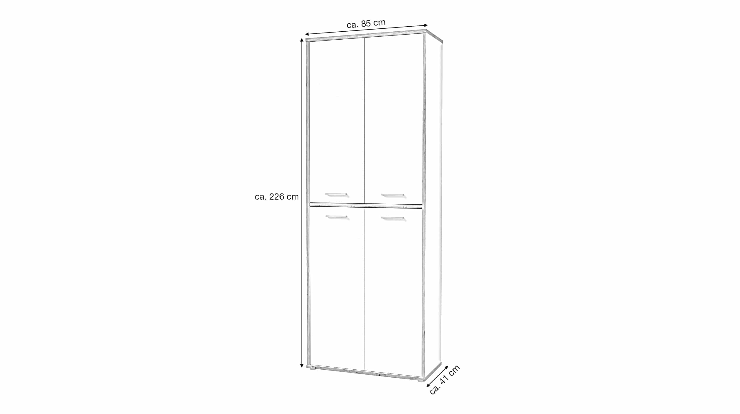 Mehrzweckschrank Artisan Eiche - weiß 226 cm - KEFLAVIK