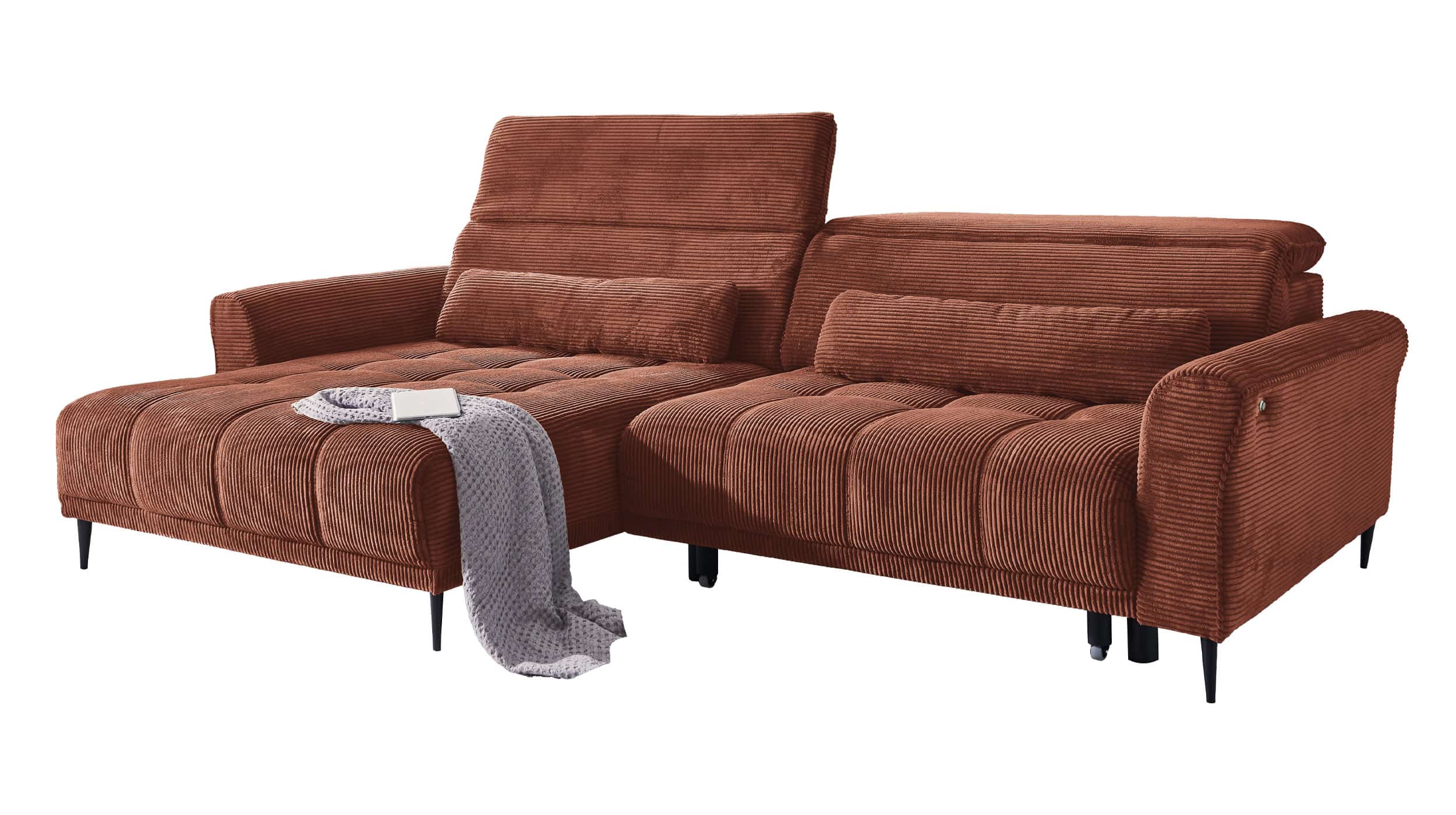 Ecksofa Cord rost - 277 x 179 cm - LOGAN Ecksofa Cord rost 277 x 179 cm - LOGAN