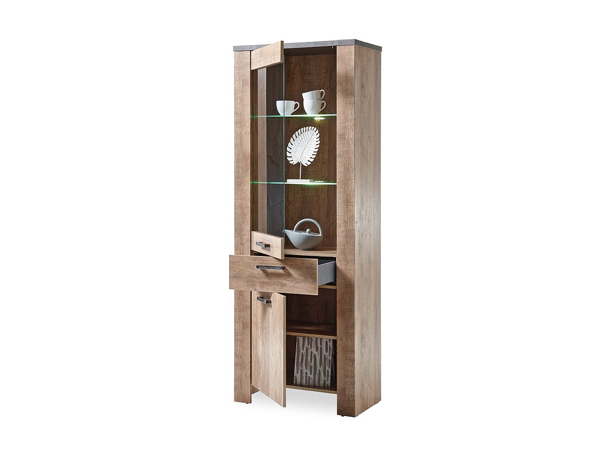 Vitrine mit Beleuchtung Samdal - anthrazit 193 cm - EDMONTON