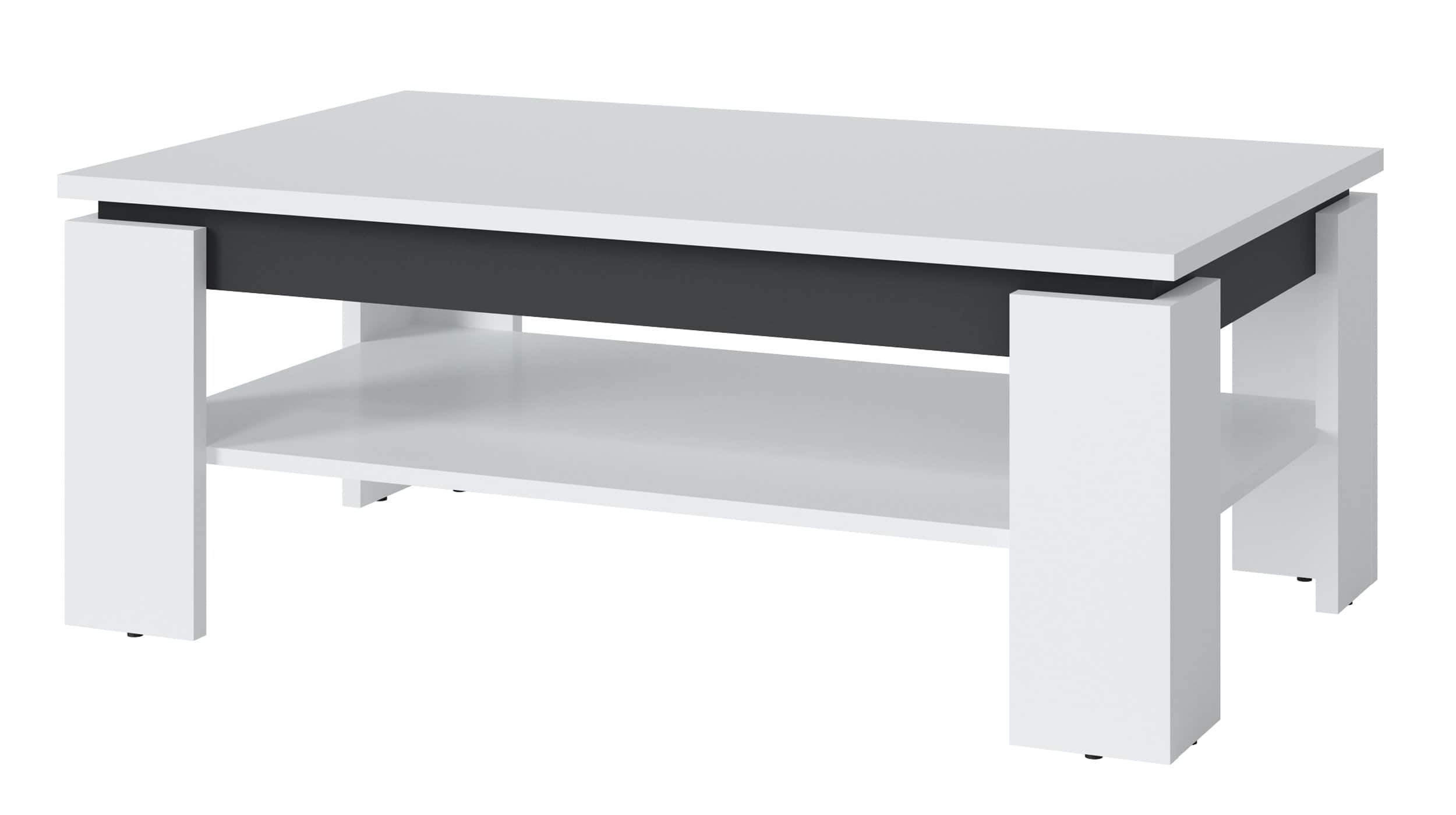 Couchtisch weiß - anthrazit 110 x 67 cm - CAMPANIA Couchtisch weiß - anthrazit 110 x 67 cm - CAMPANIA