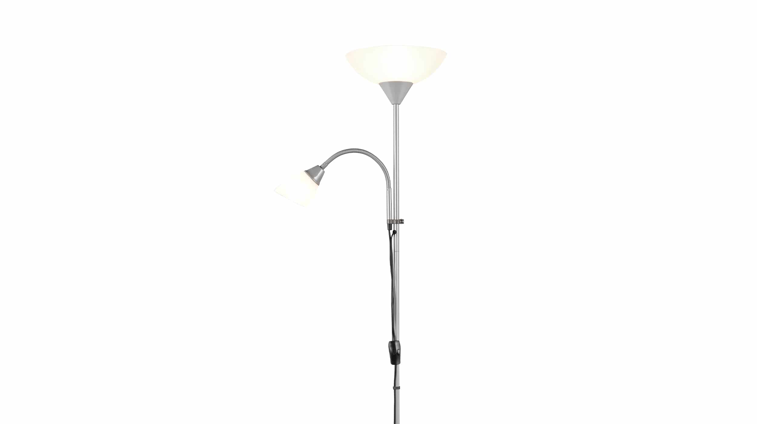 Stehlampe titanfarben ca. 180 cm mit Leselicht - ERZWO