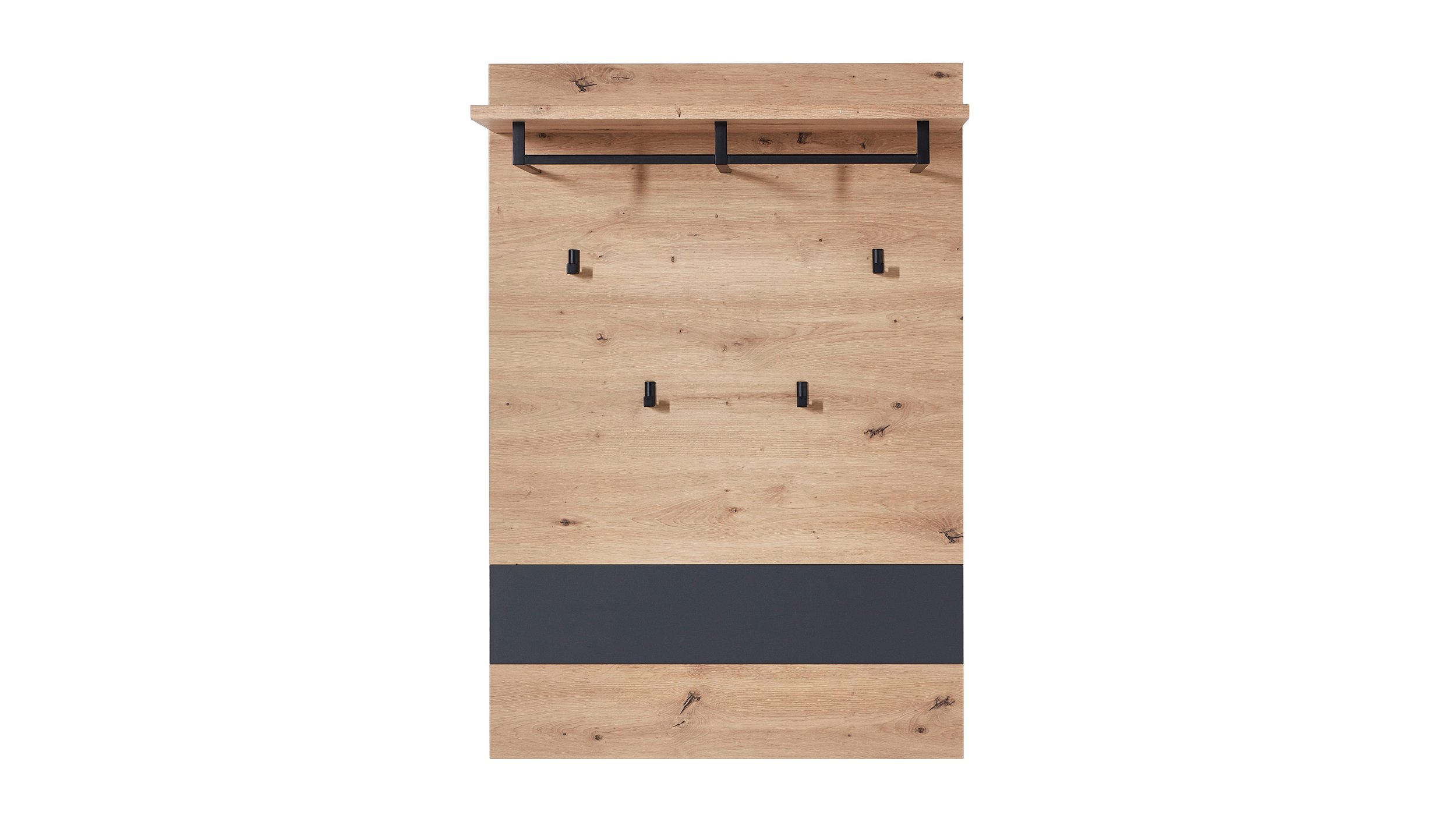 Wandgarderobe Paneele Artisan Eiche - Graphit - 80 cm - MEMPHIS Wandgarderobe Paneel Artisan Eiche - Graphit - MEMPHIS