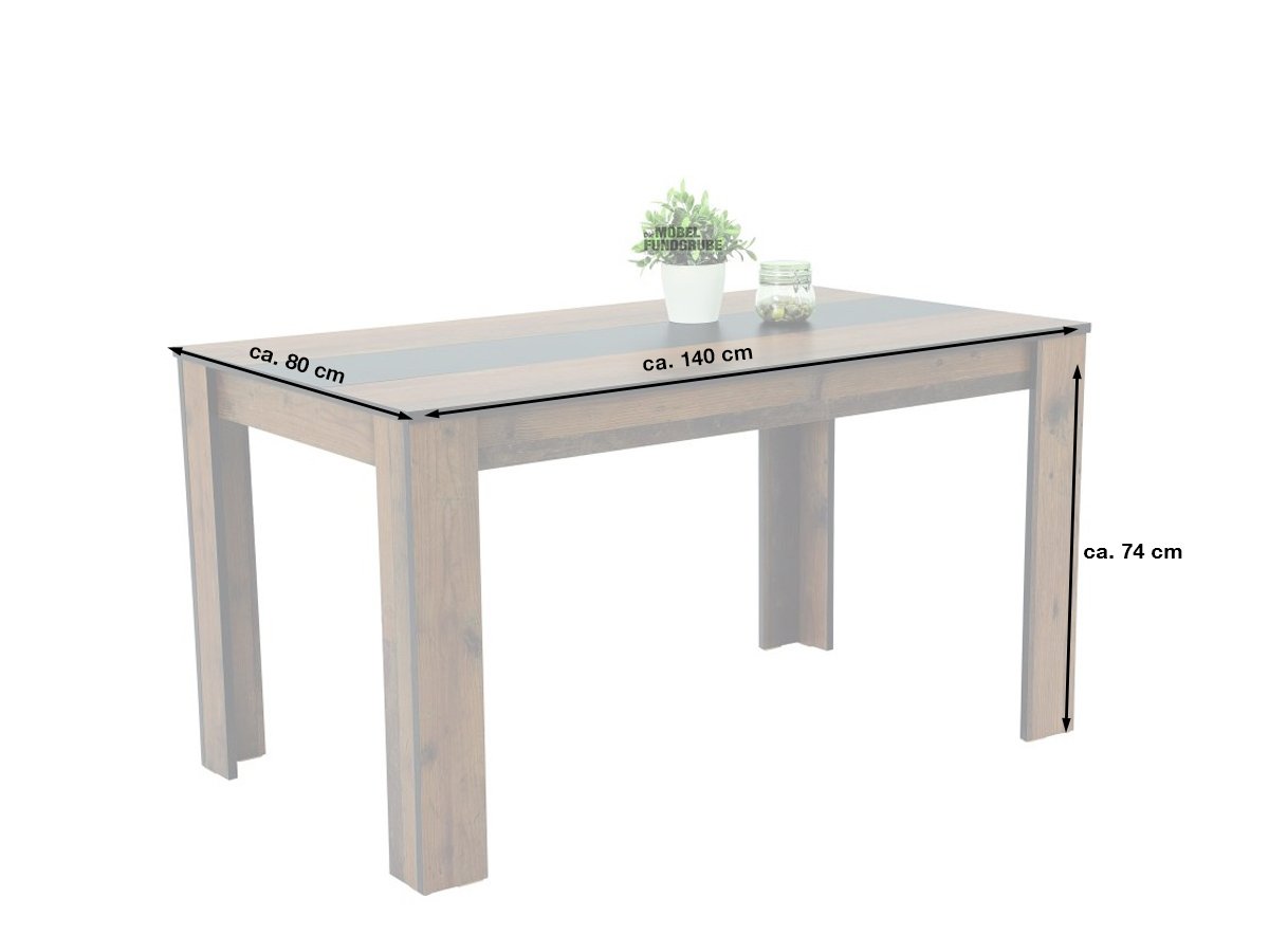 Esstisch 140 x 70 cm Old Wood - MAREIKE