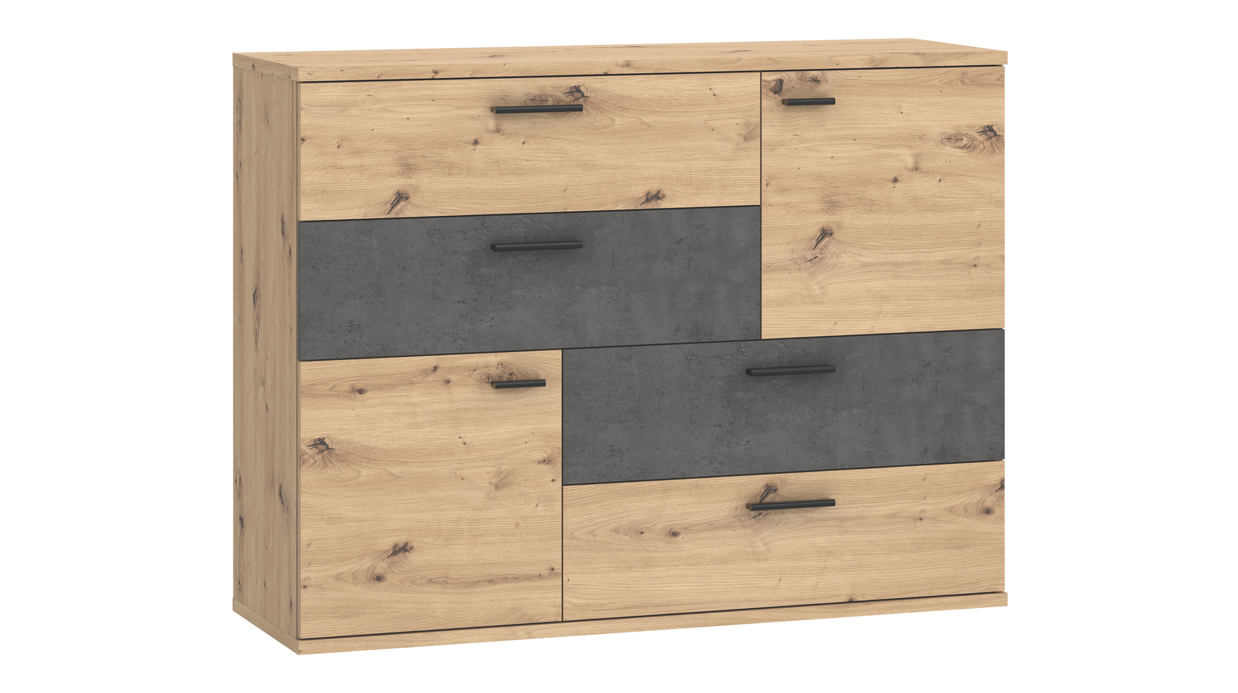 Kommode Artisan Eiche - grau 125 cm - SKIVE Kommode Artisan Eiche - grau 125 cm - SKIVE