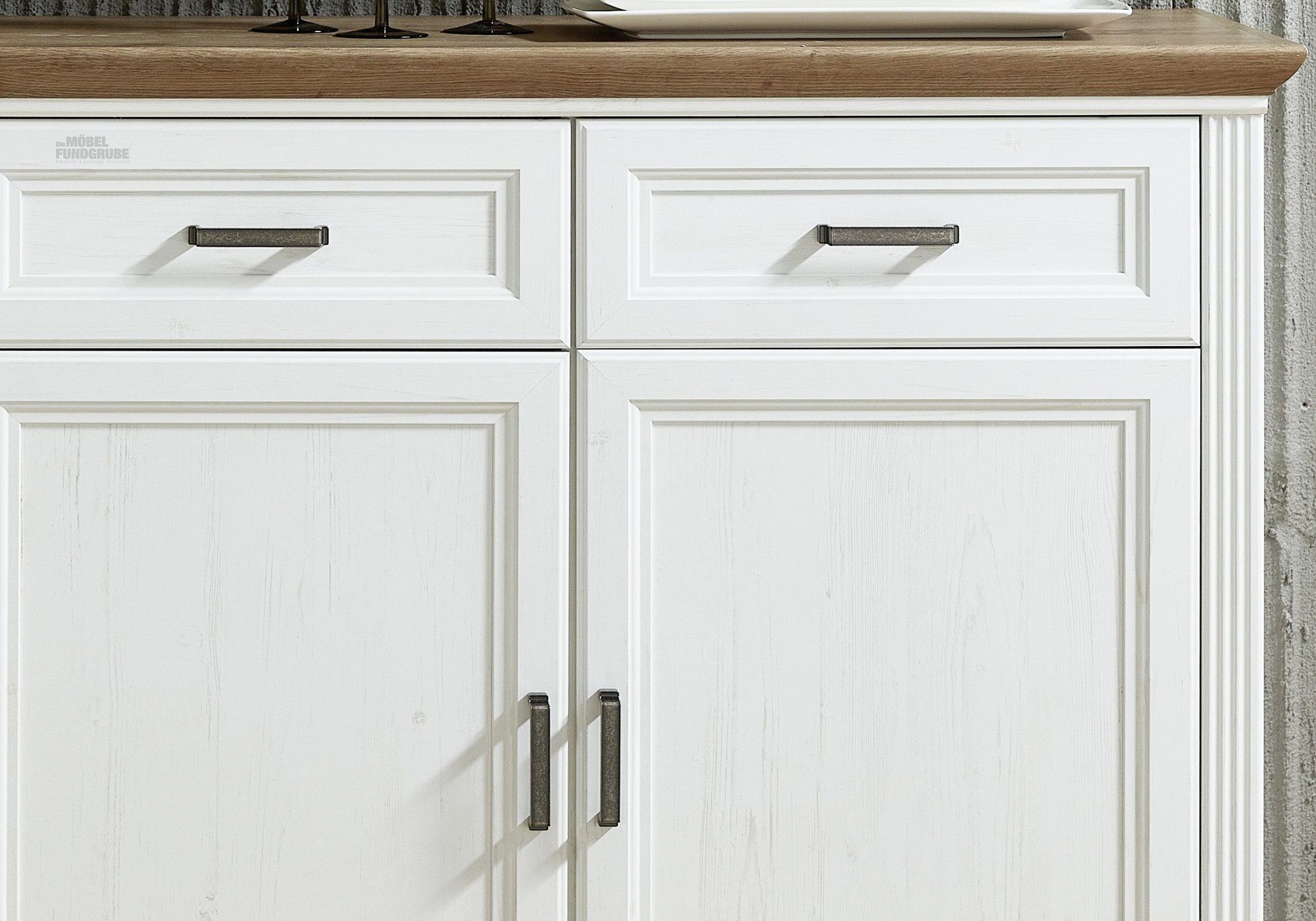 Sideboard Pinie weiß - Artisan Eiche 166 cm - JASMIN