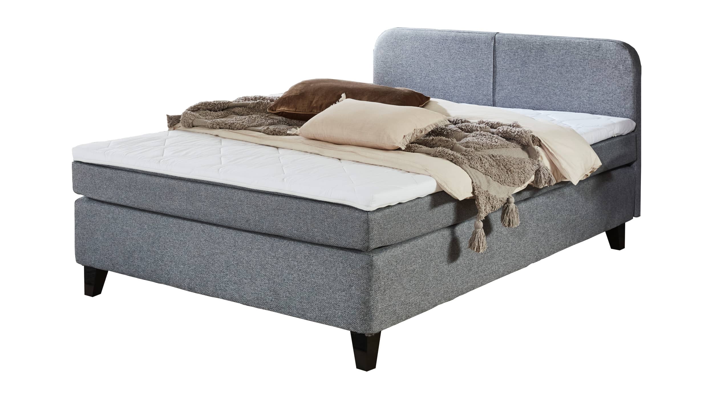 Boxspringbett 140 x 200 cm grau - Microfaser - JOLIET Boxspringbett 140 x 200 cm grau - Microfaser - JOLIET