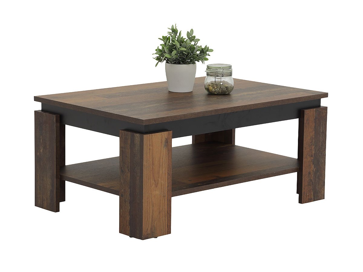 Couchtisch Old Wood - schwarz 90 x 60 cm - TIM Couchtisch Old Wood - schwarz 90 x 60 cm - TIM