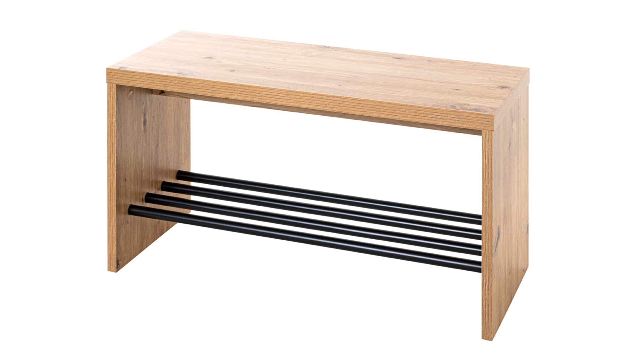 Garderobenbank Eiche - schwarz 80 cm - PARMA Garderobenbank Eiche - schwarz 80 cm - PARMA