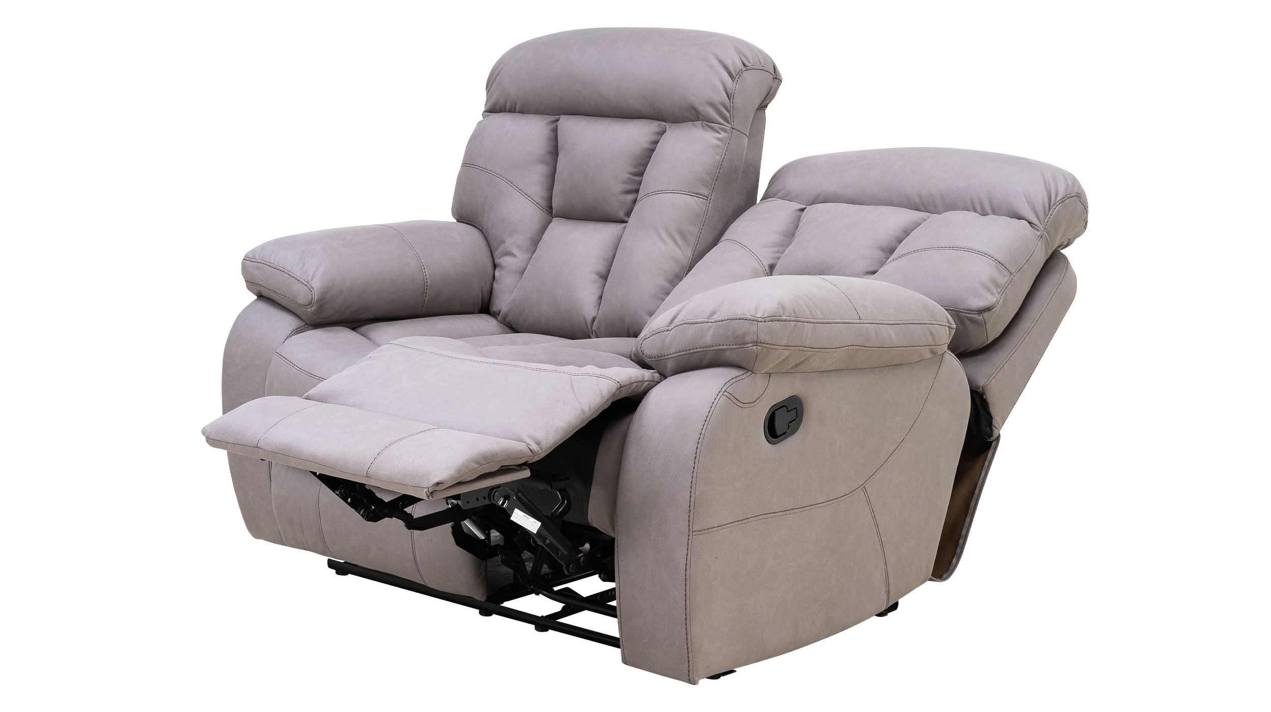 Einzelsofa Microfaser grau 157 cm - Relaxfunktion - SABINO