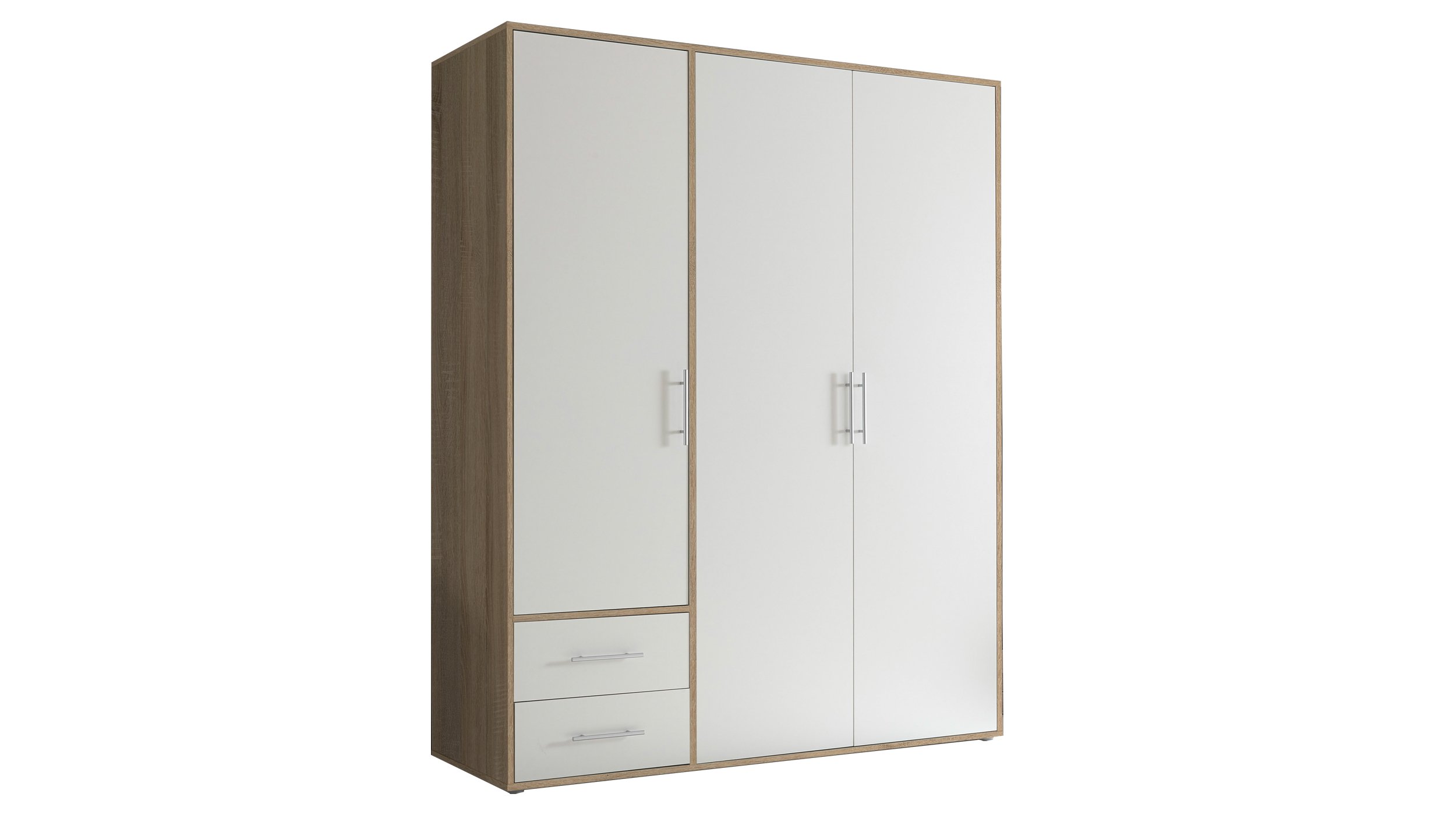 Kleiderschrank weiß - Sonoma Eiche - 155 cm - VALBORG Kleiderschrank weiß - Sonoma Eiche - 155 cm - VALBORG