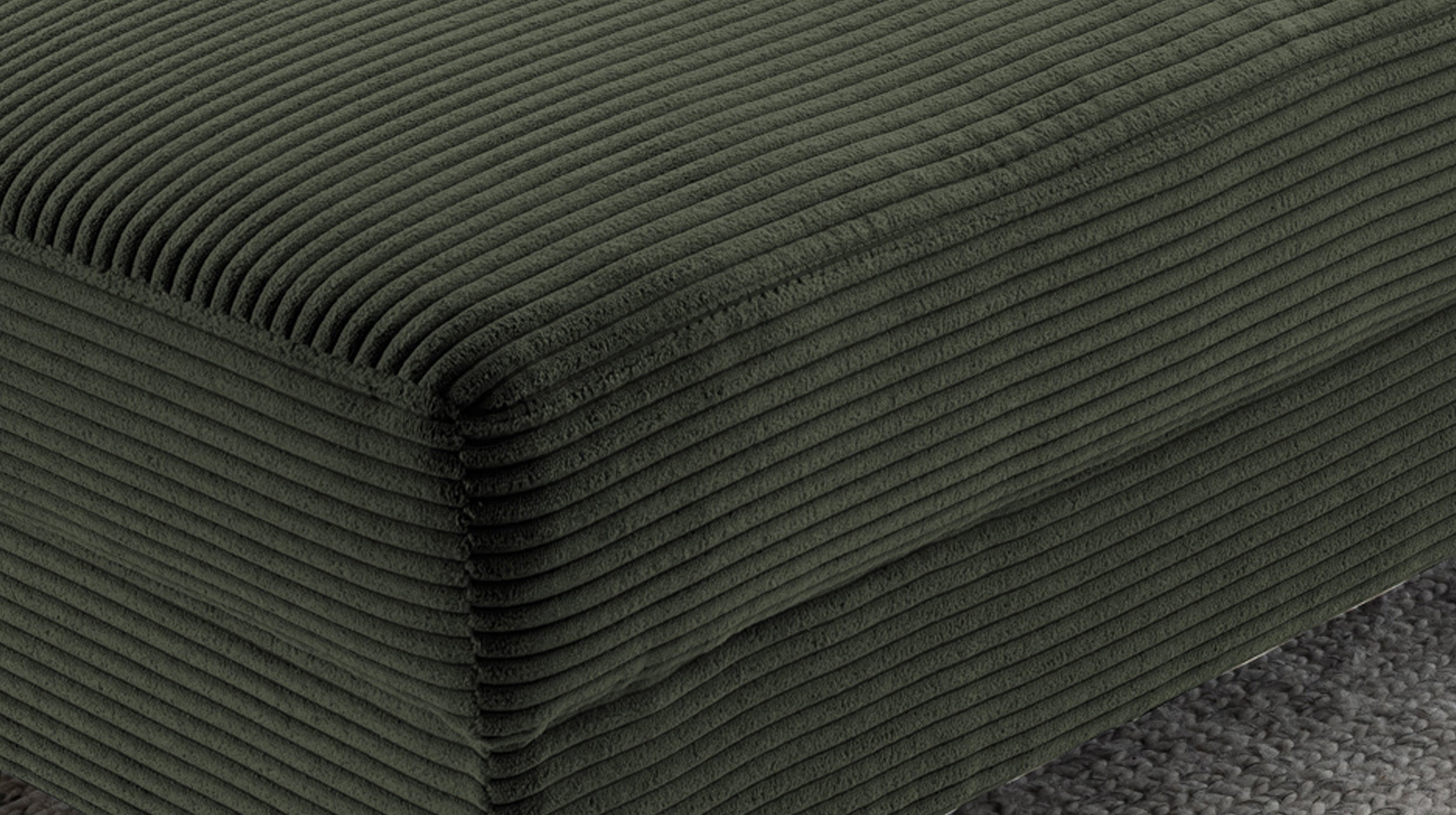Hocker Sitzhocker 140 x 75 cm Cord dunkelgrün - SUMMER