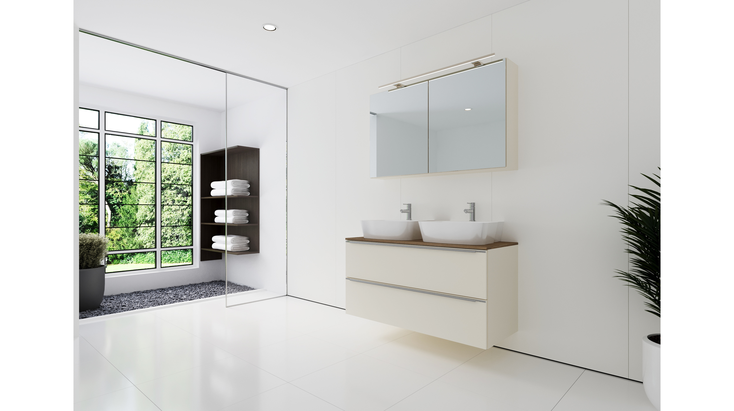 Nobilia Badmöbelset Magnolia - 2-tlg - Waschplatz 120 cm - LEONEL