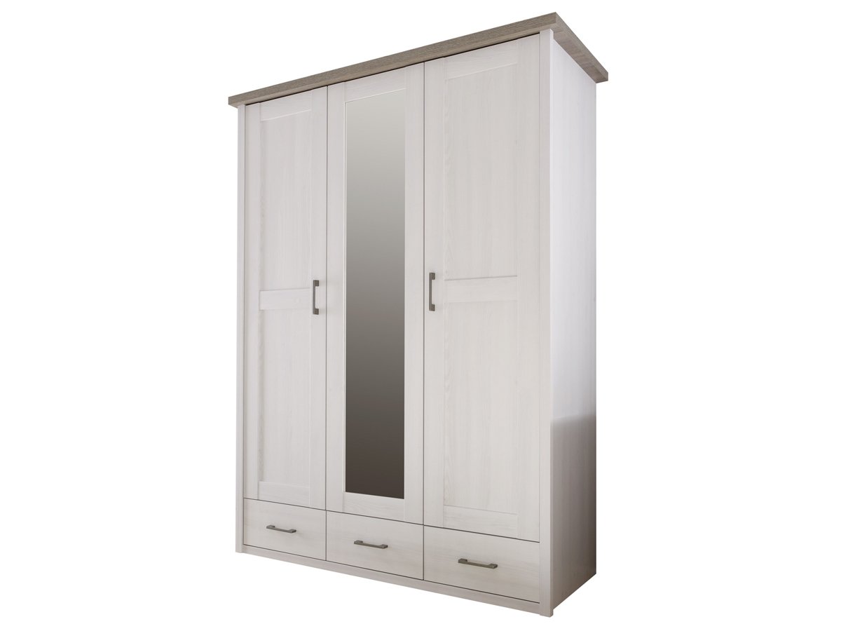 Kleiderschrank mit Spiegel - Pinie - Trüffel - 148 cm - LUCA Kleiderschrank mit Spiegel - Pinie - Trüffel - 148 cm - LUCA